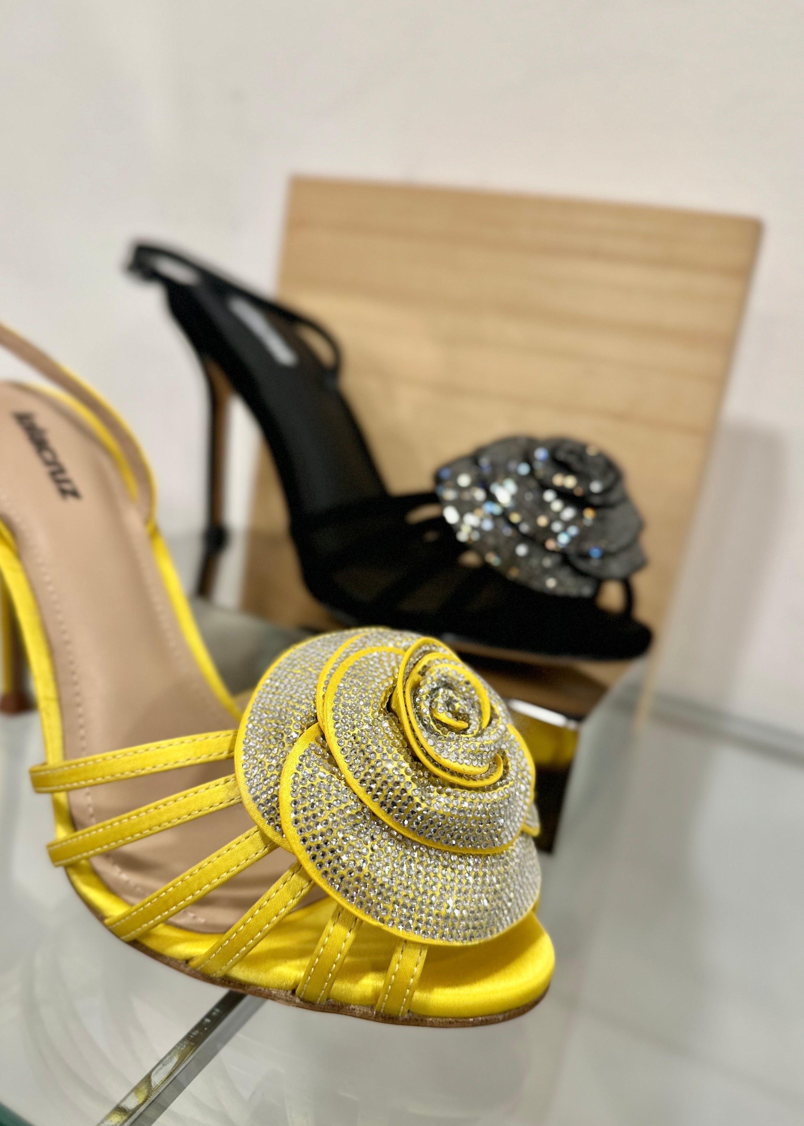 Sandales à talons Lola Cruz Rose 95 Yellow - L'adresse Corte