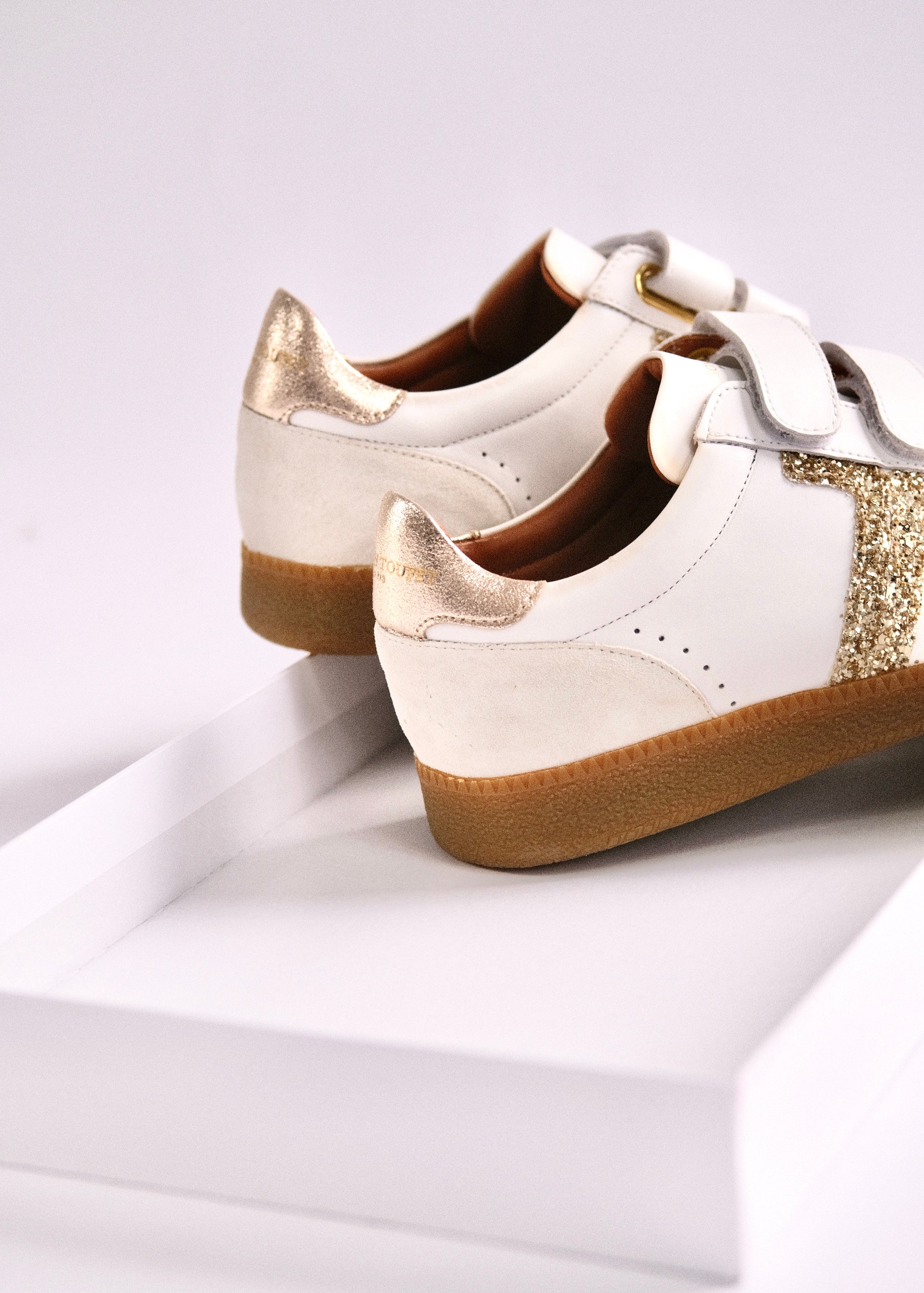 Baskets Maison Toufet Susanna white/gold - L'adresse Corte