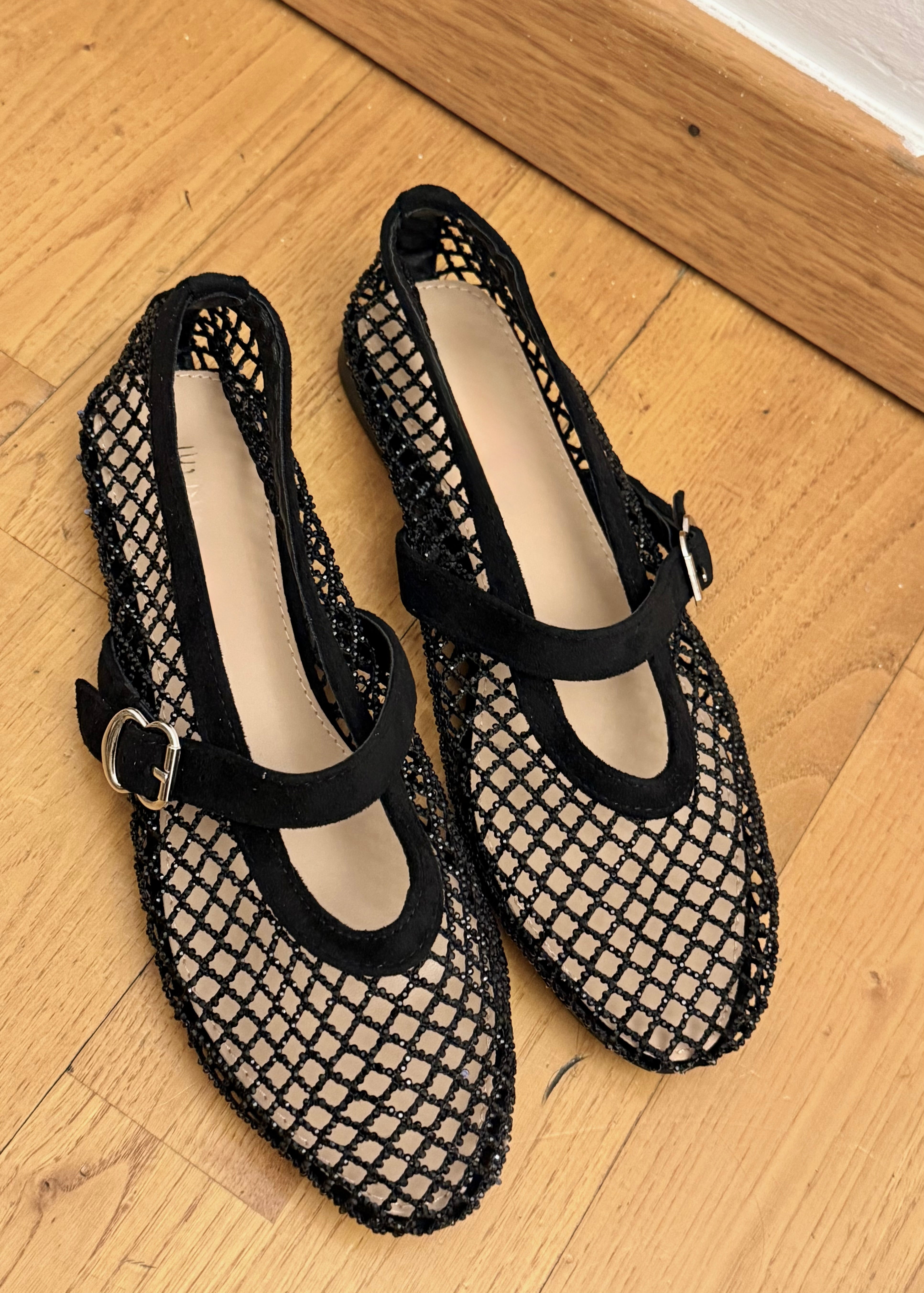 Ballerines ELA suède glitter black