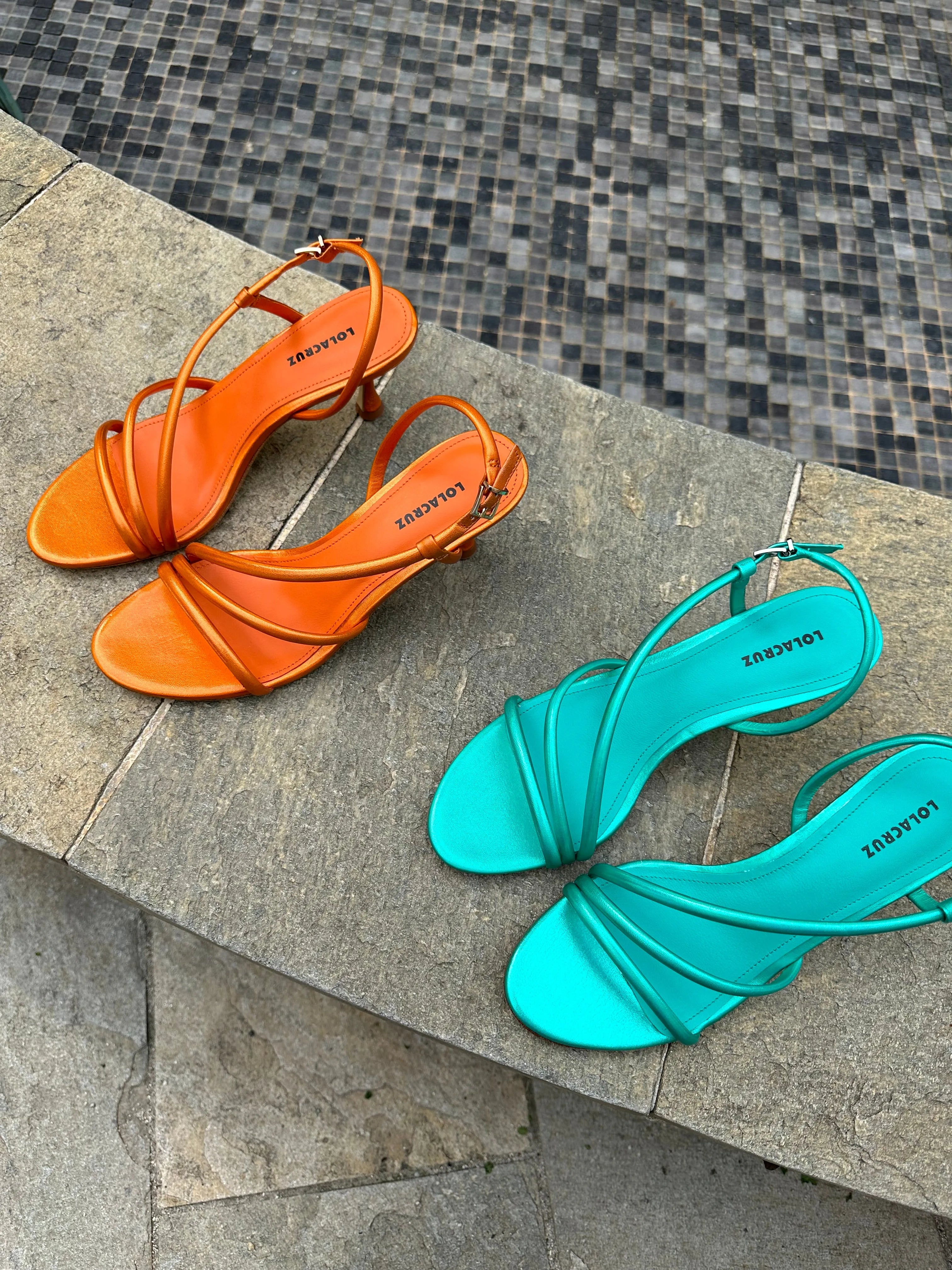 Sandales à talons Lola Cruz Seren Orange - L'adresse Corte