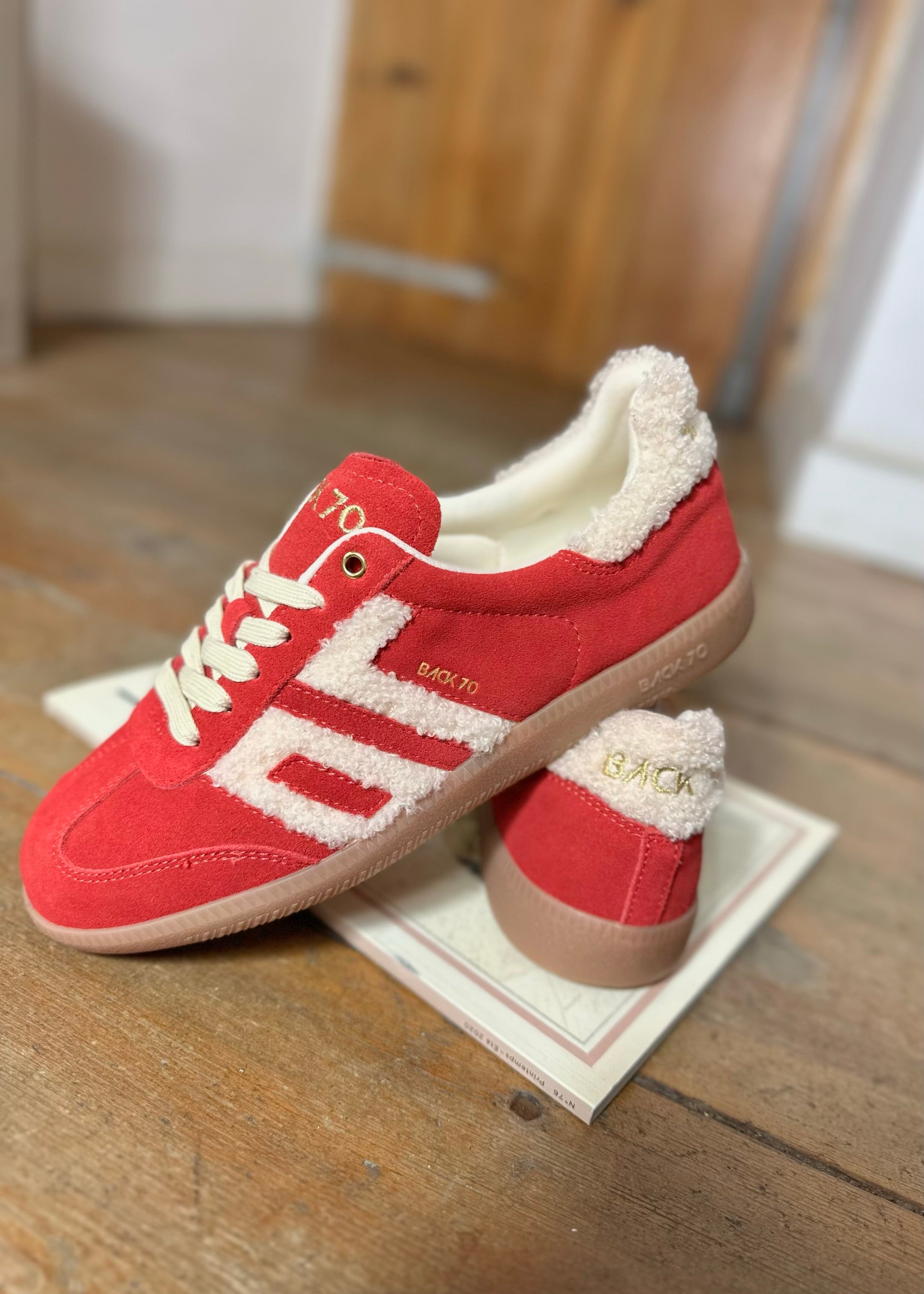 Baskets Back70 Cloud Fur/Suède Cherry - L'adresse Corte
