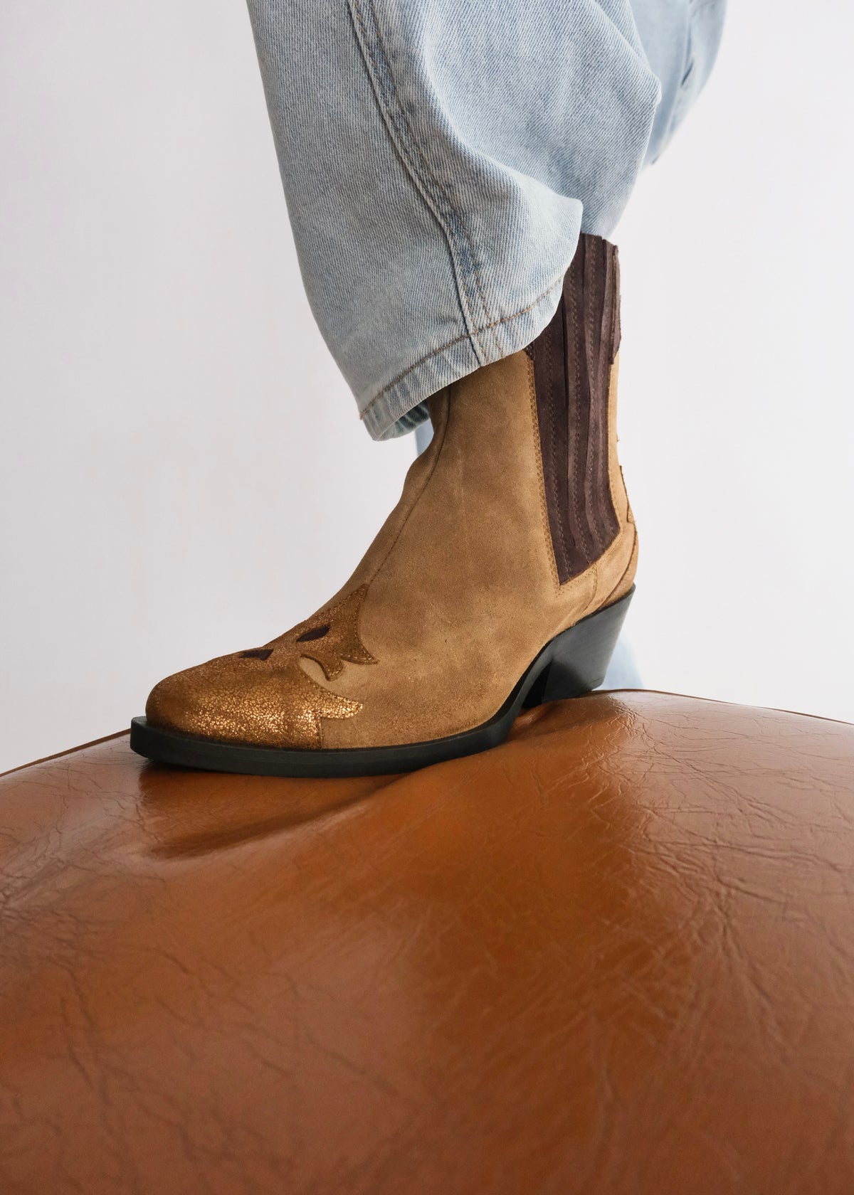 Bottines santiag Minka Jamais Camel