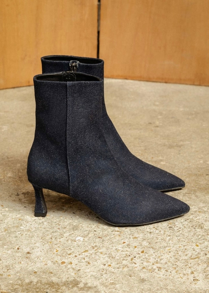 Bottines à talons Bobbies Audrey Denim - L'adresse Corte