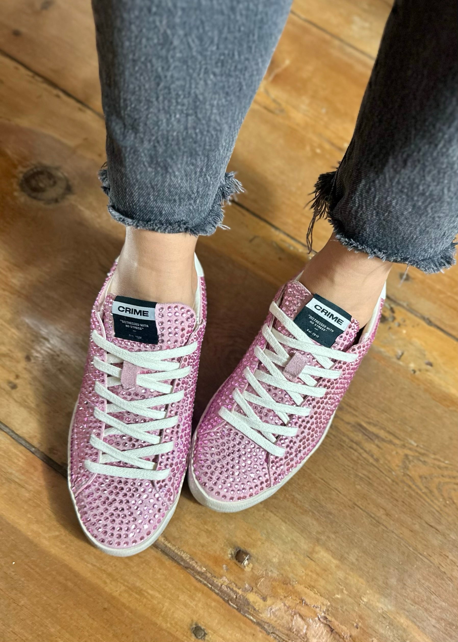 Baskets Crime London Pink Full strass - L'adresse Corte