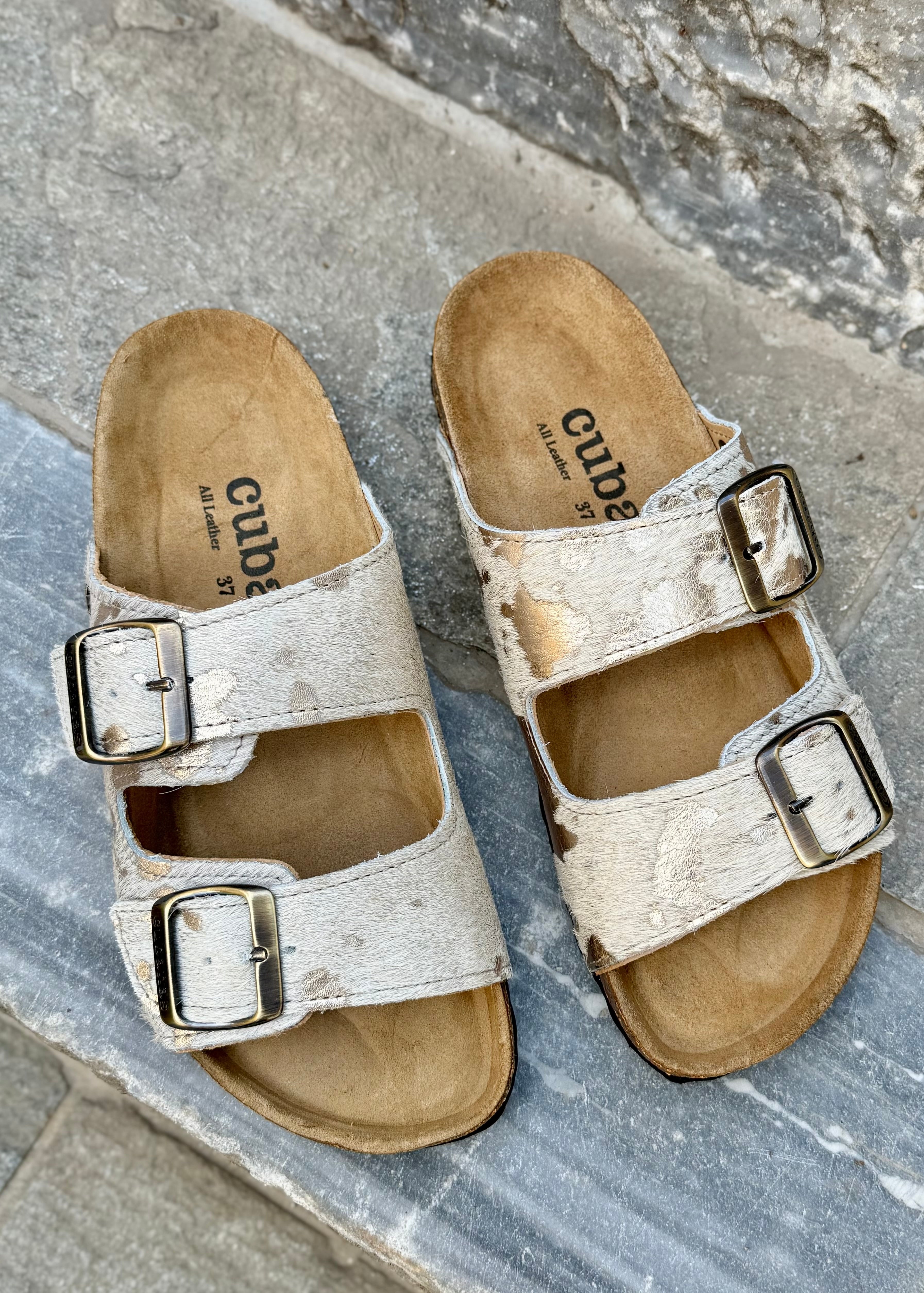 Sandales Cubanas Amalia White gold Cubanas