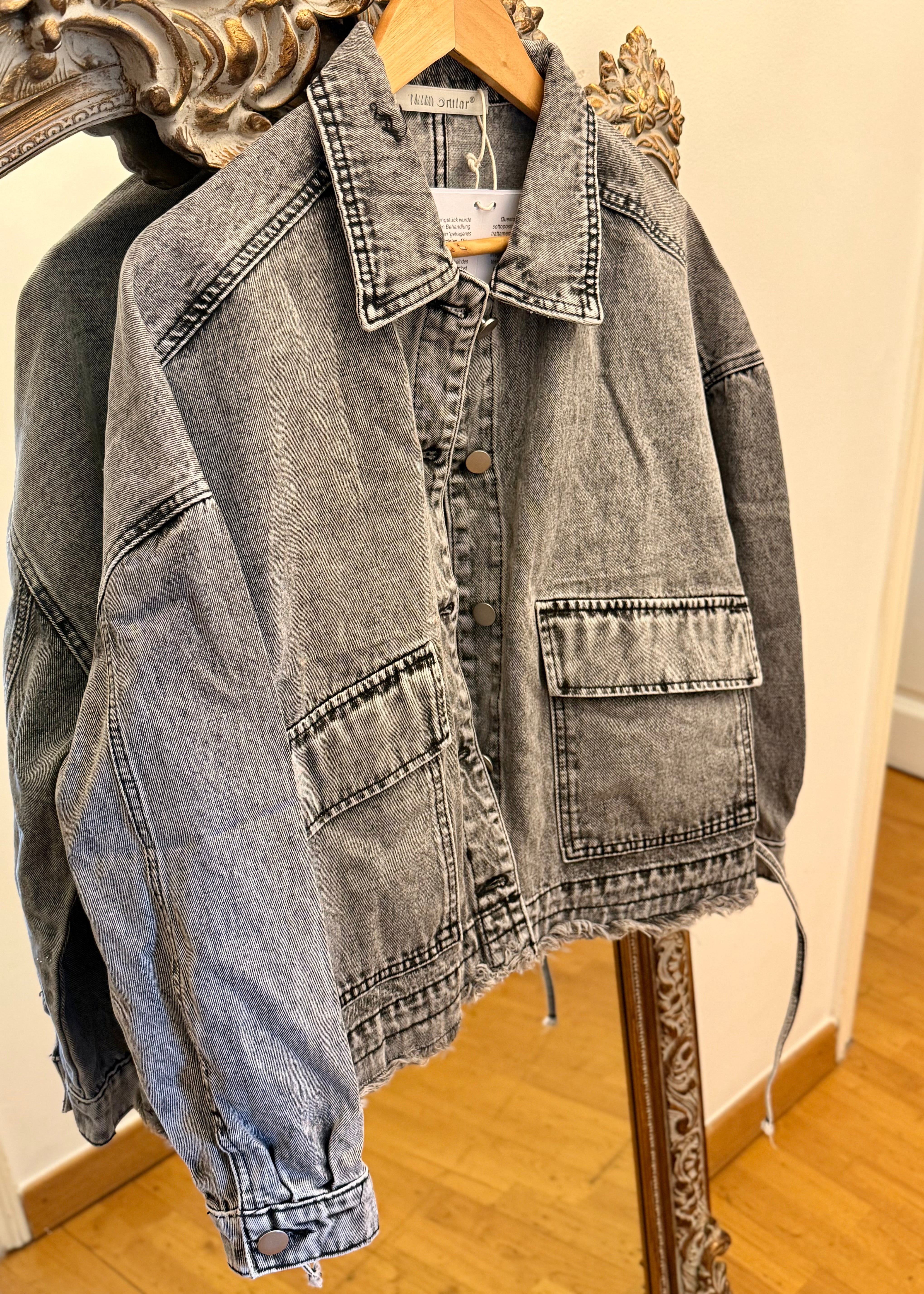 Veste oversized MILA denim gris délavé L'adresse Corte