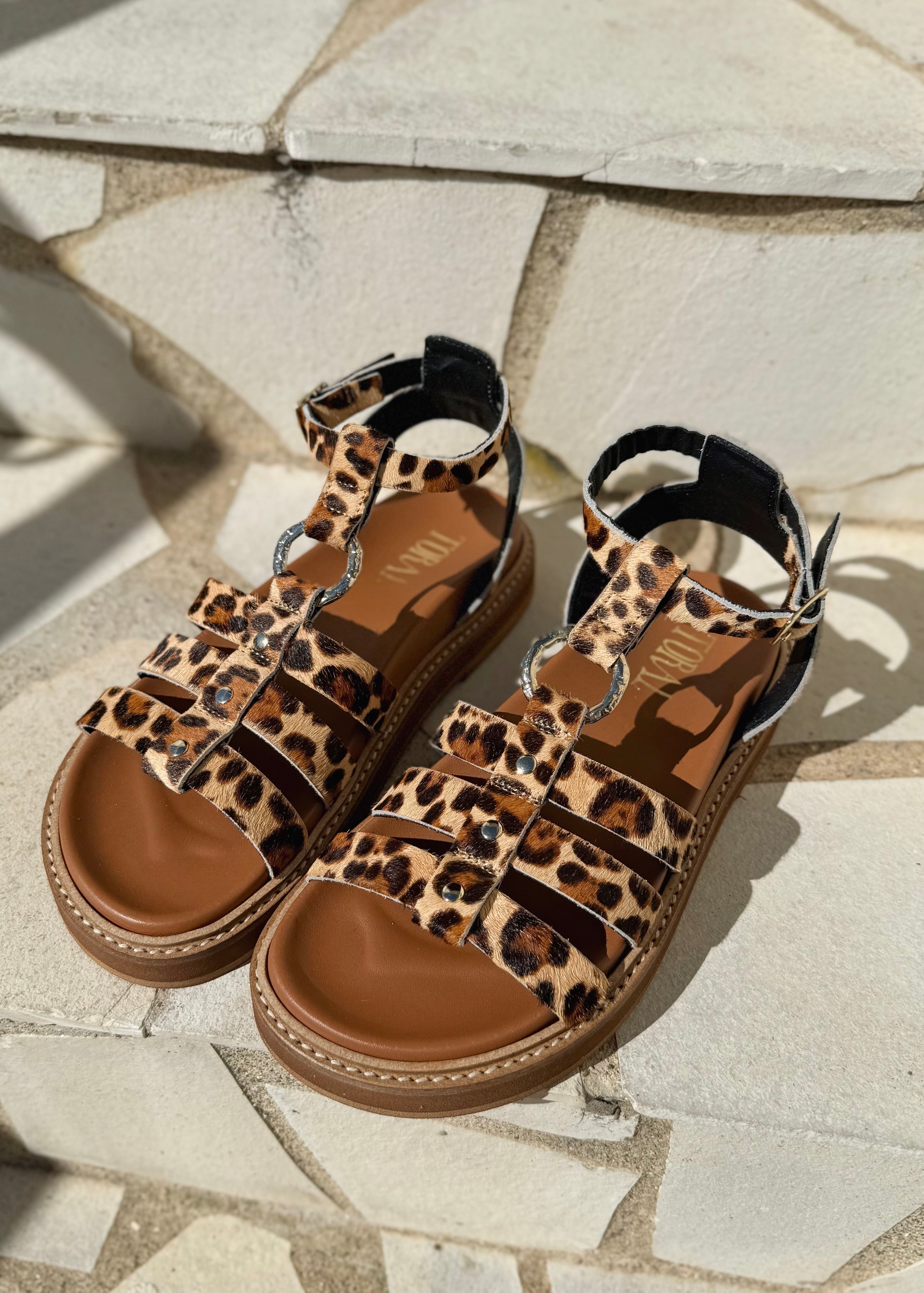 Sandales Toral Naxos léopard print - L'adresse Corte