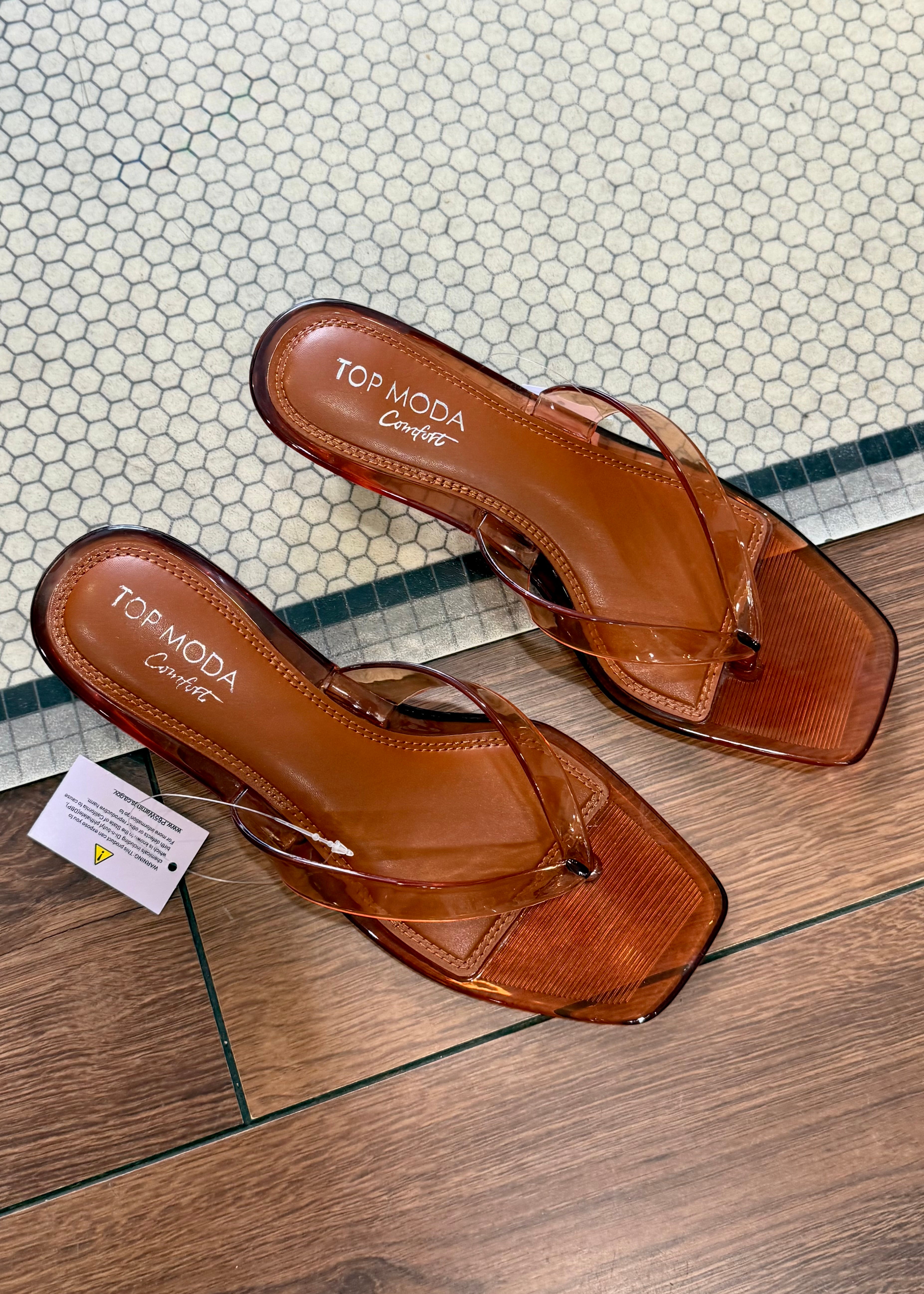 Sandales jellys à talons Tan