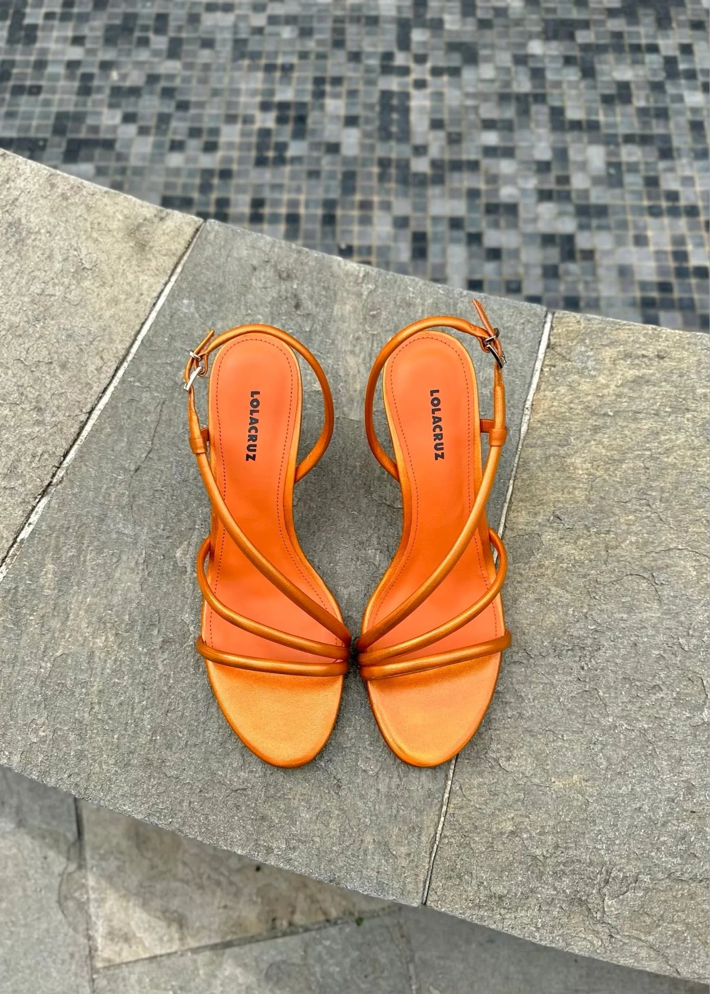 Sandales à talons Lola Cruz Seren Orange - L'adresse Corte