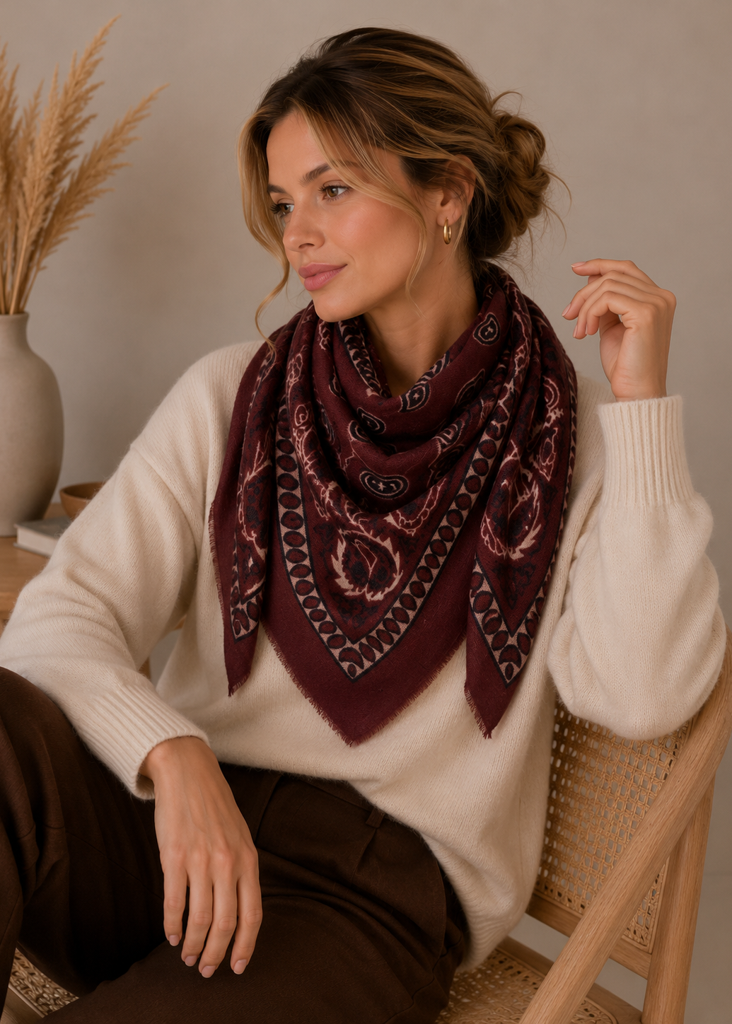 Foulard maxi carré K27 Paisley
