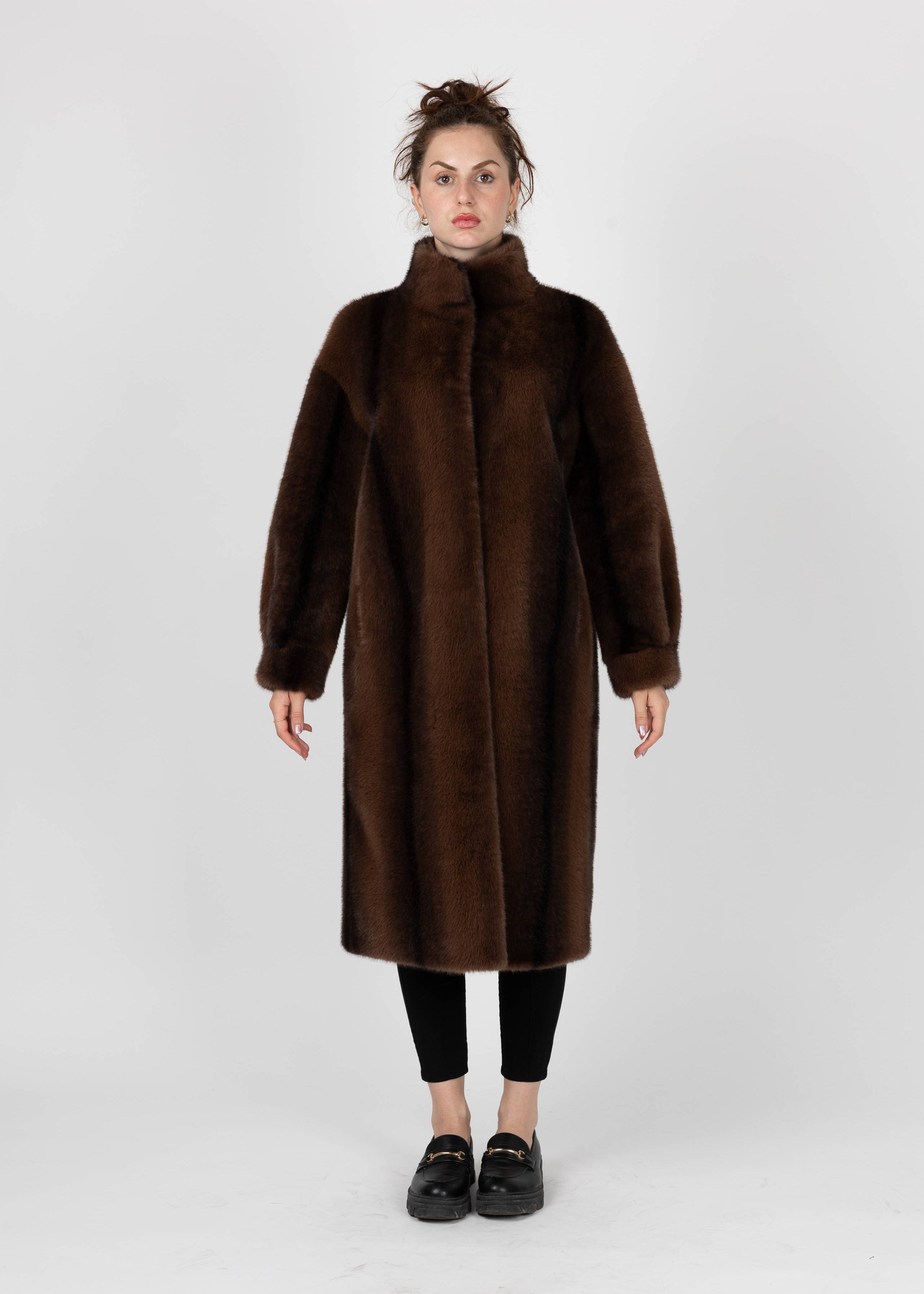 KZELL PARIS - MANTEAU LONG EN FAUSSE FOURRURE À RAYURES KZELL PARIS