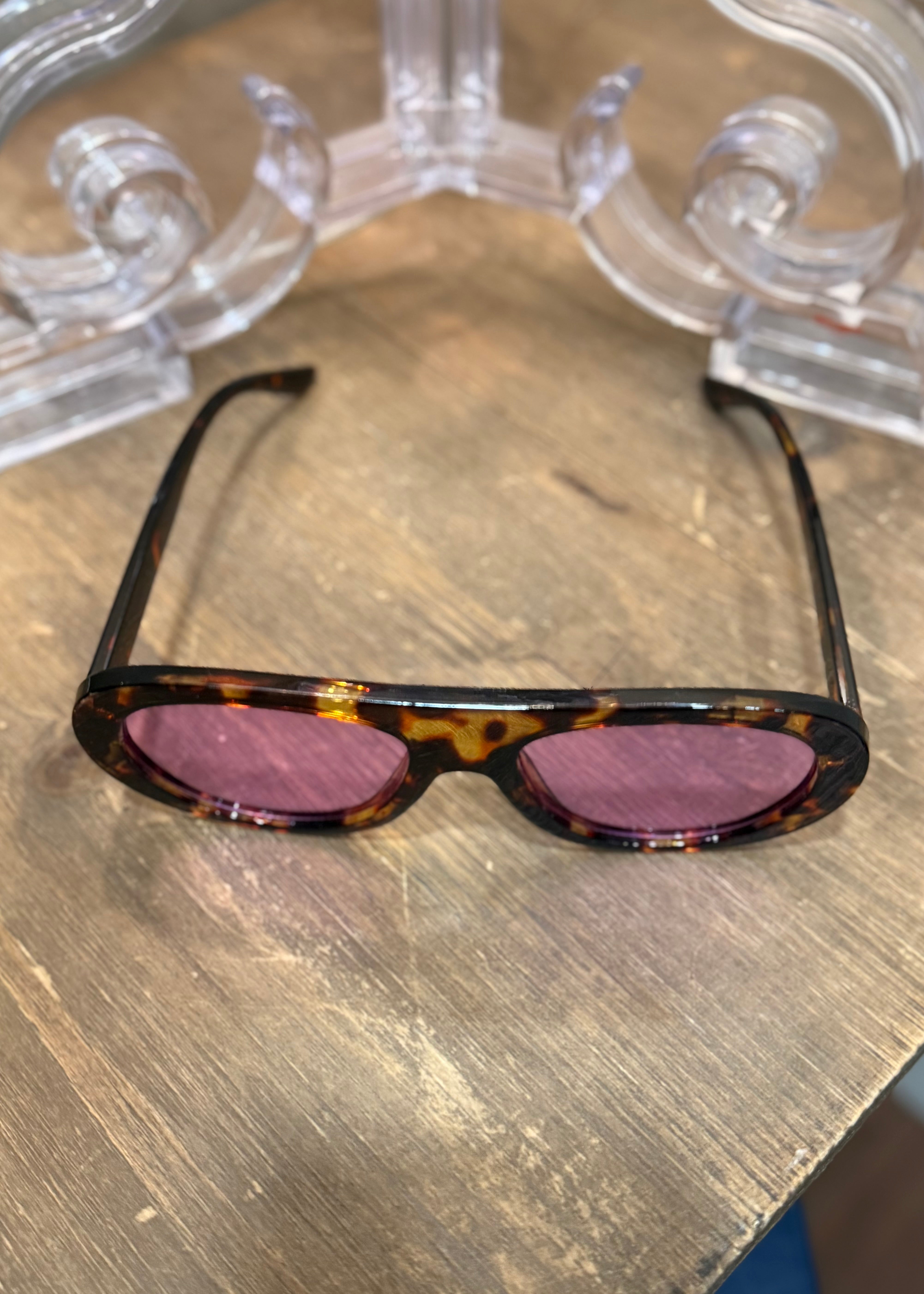 Lunettes tendance écaille/verre rose L'adresse Corte