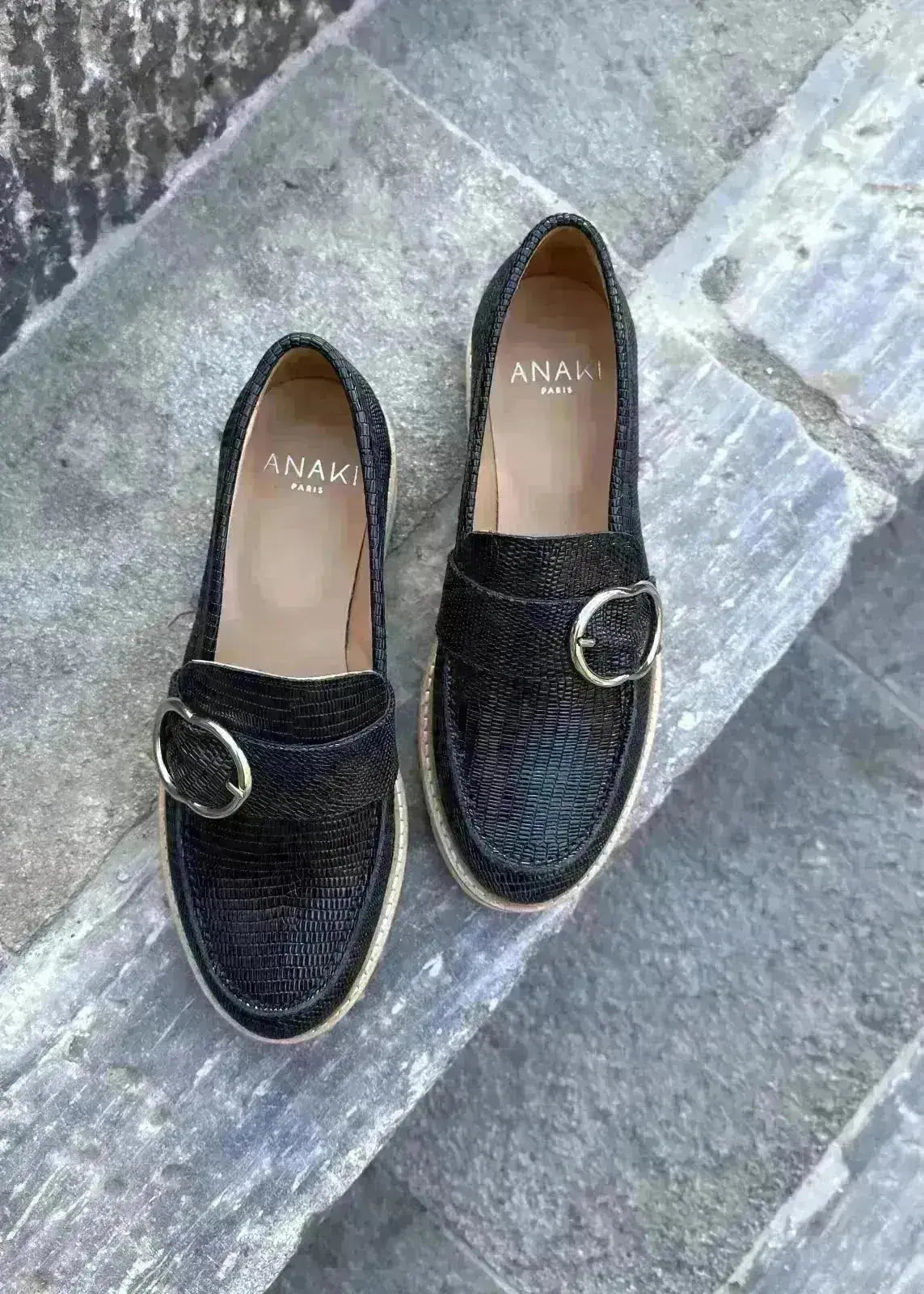 Mocassins Anaki Paris Pasadena noir Anaki Paris