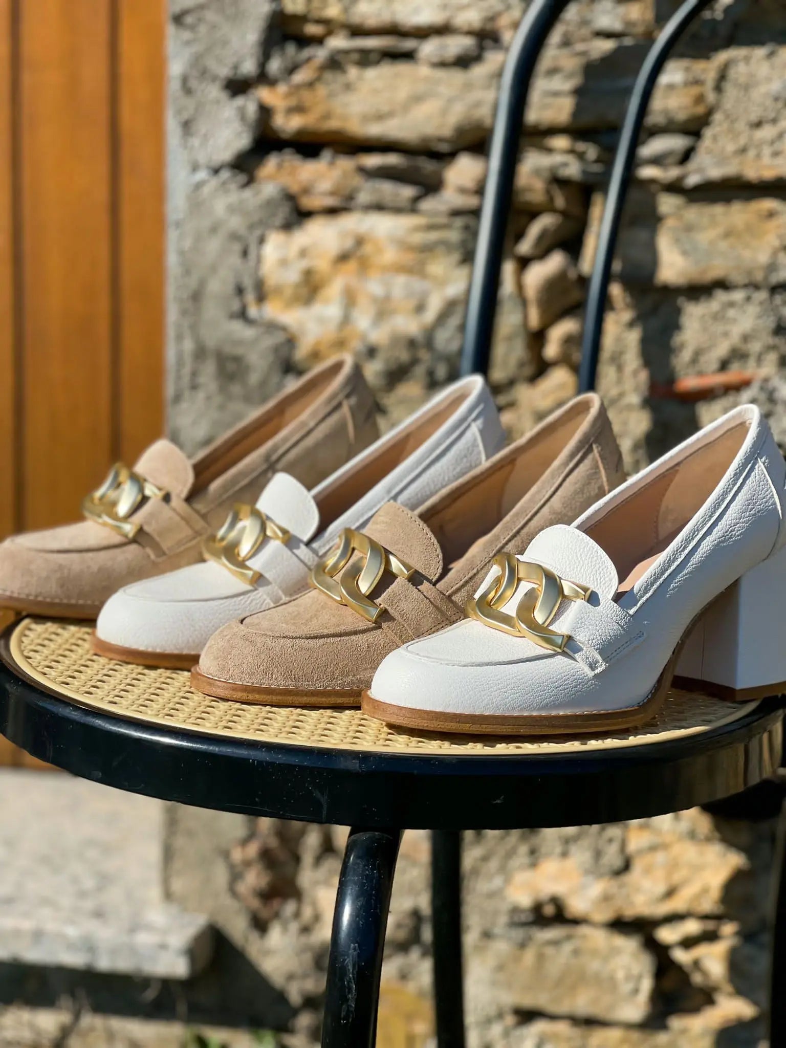 Mocassins à talons Semerdjian E861E3 Blanc Mocassins à talons