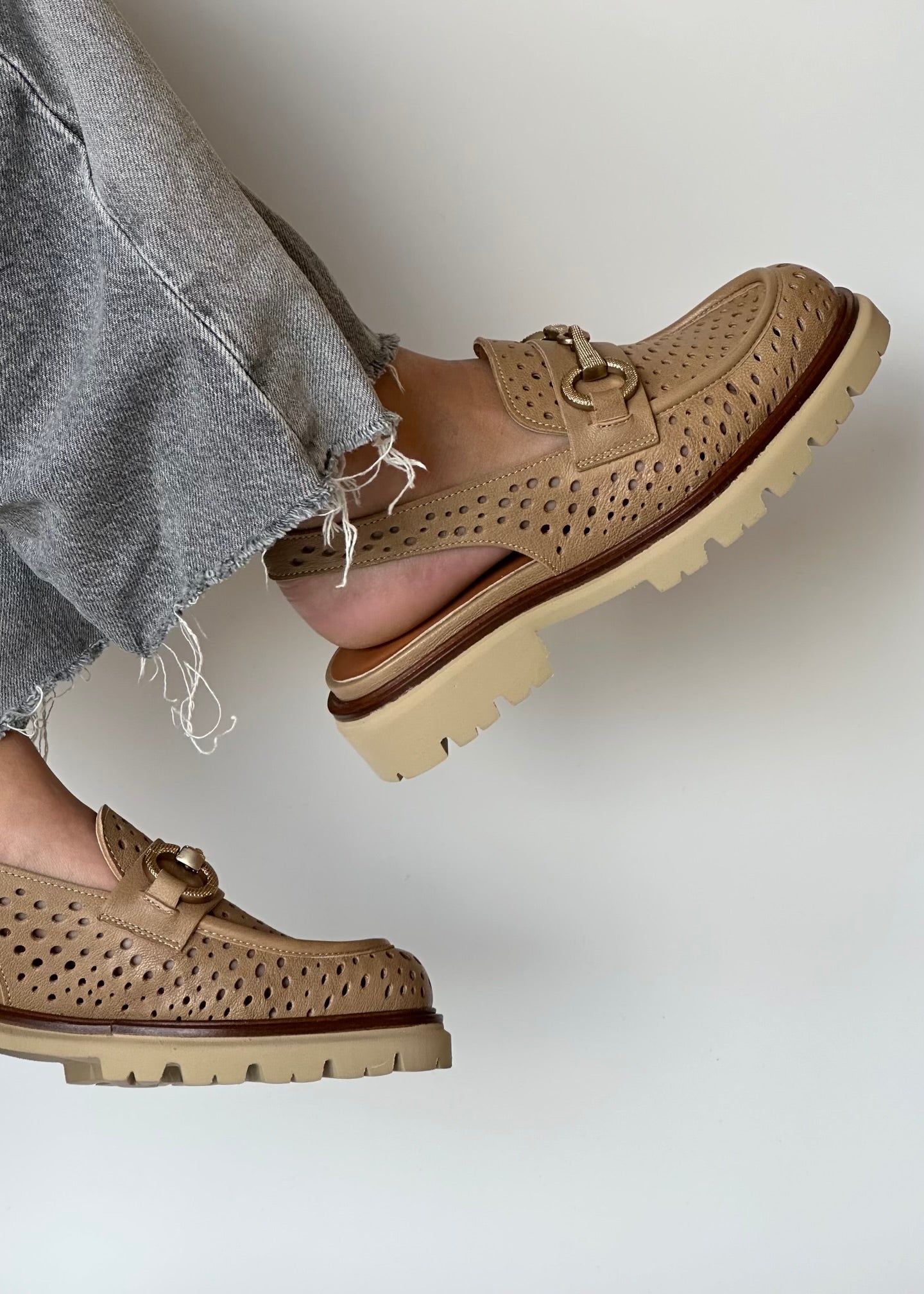 Mocassins Mat:20 7329 cuir beige