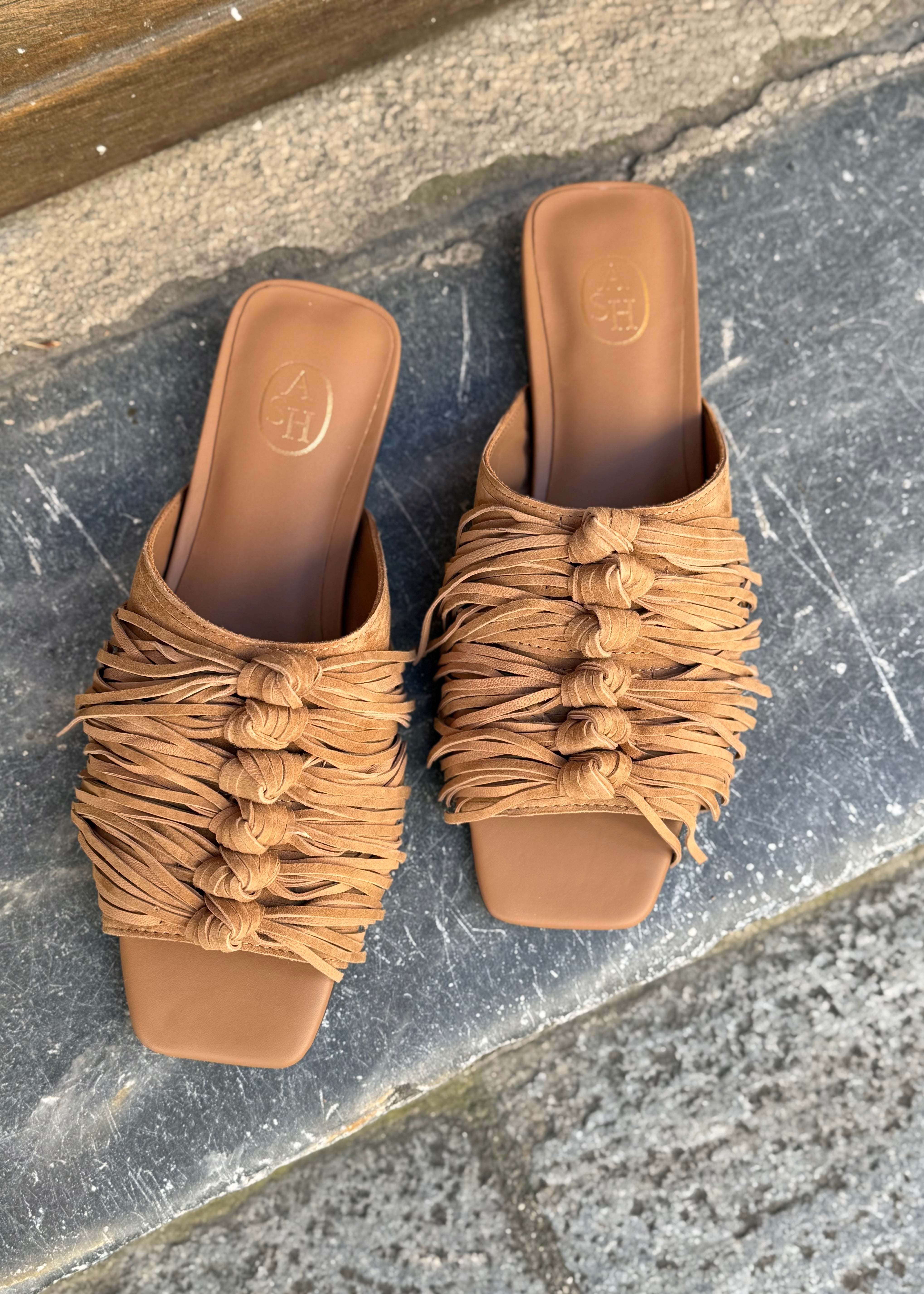 Mules Ash Brigitte Moka fringe Ash