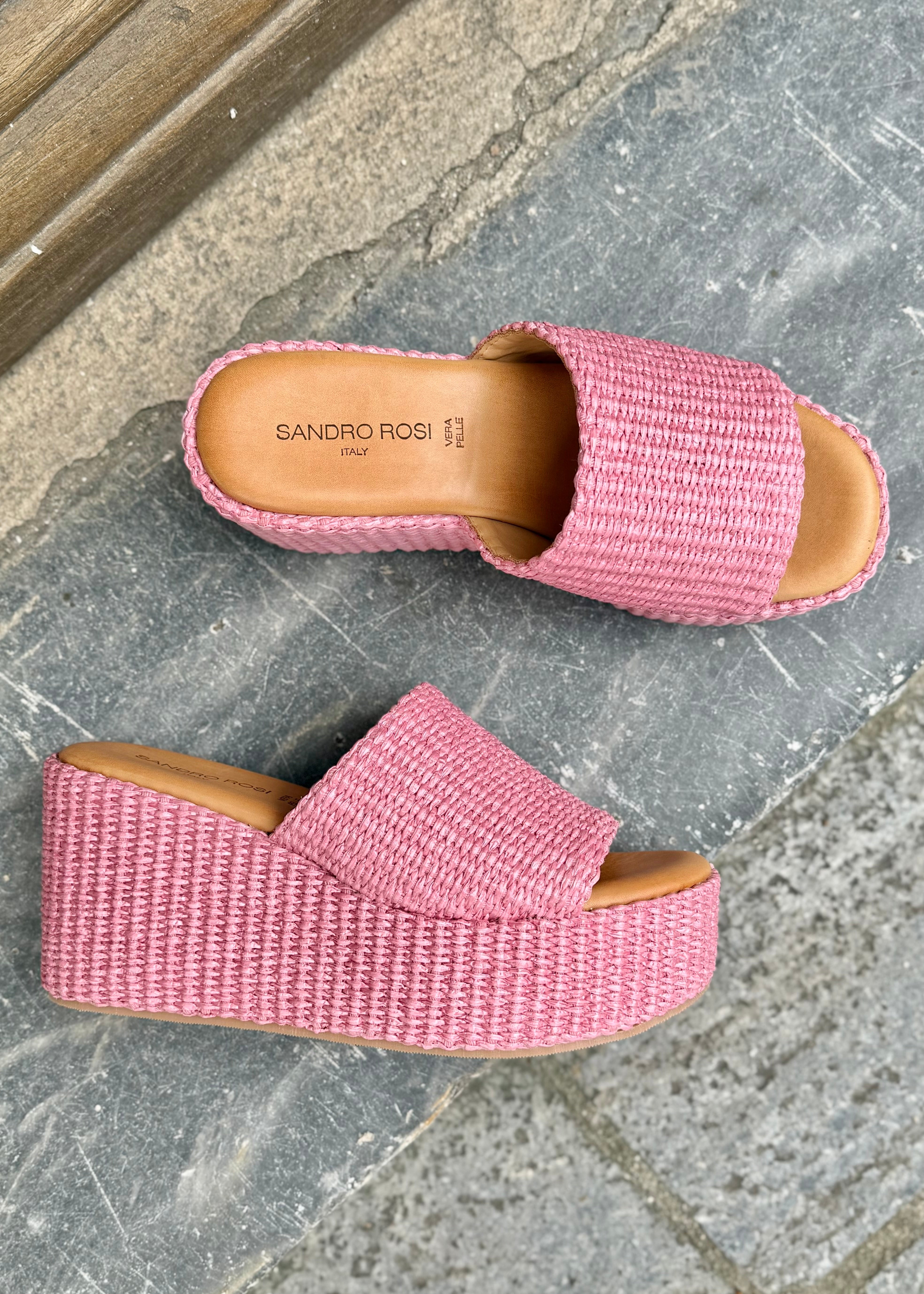 Mules compensées Sandro Rosi Rose Sandro Rosi