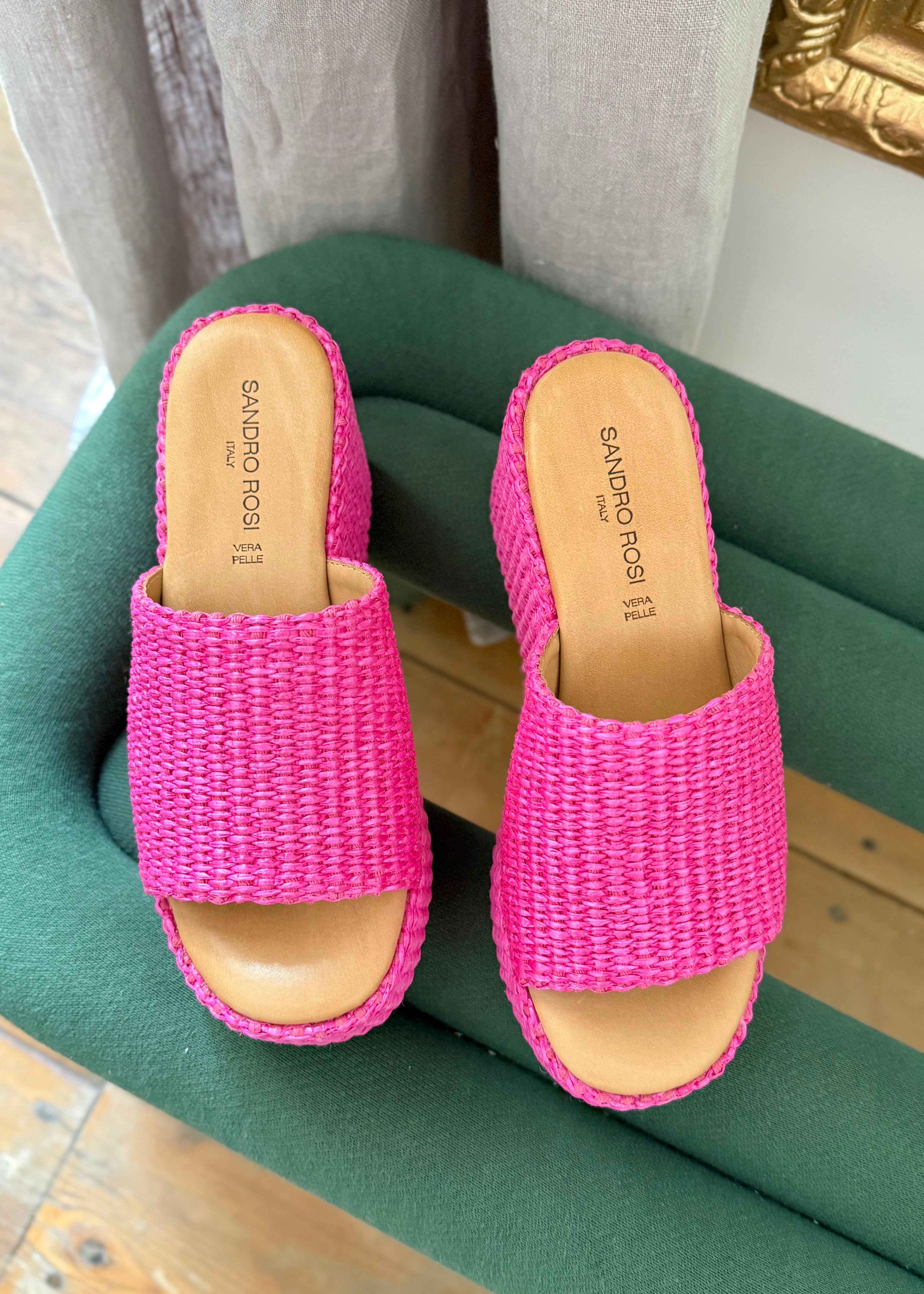 Mules compensées Sandro Rosi Fuxia