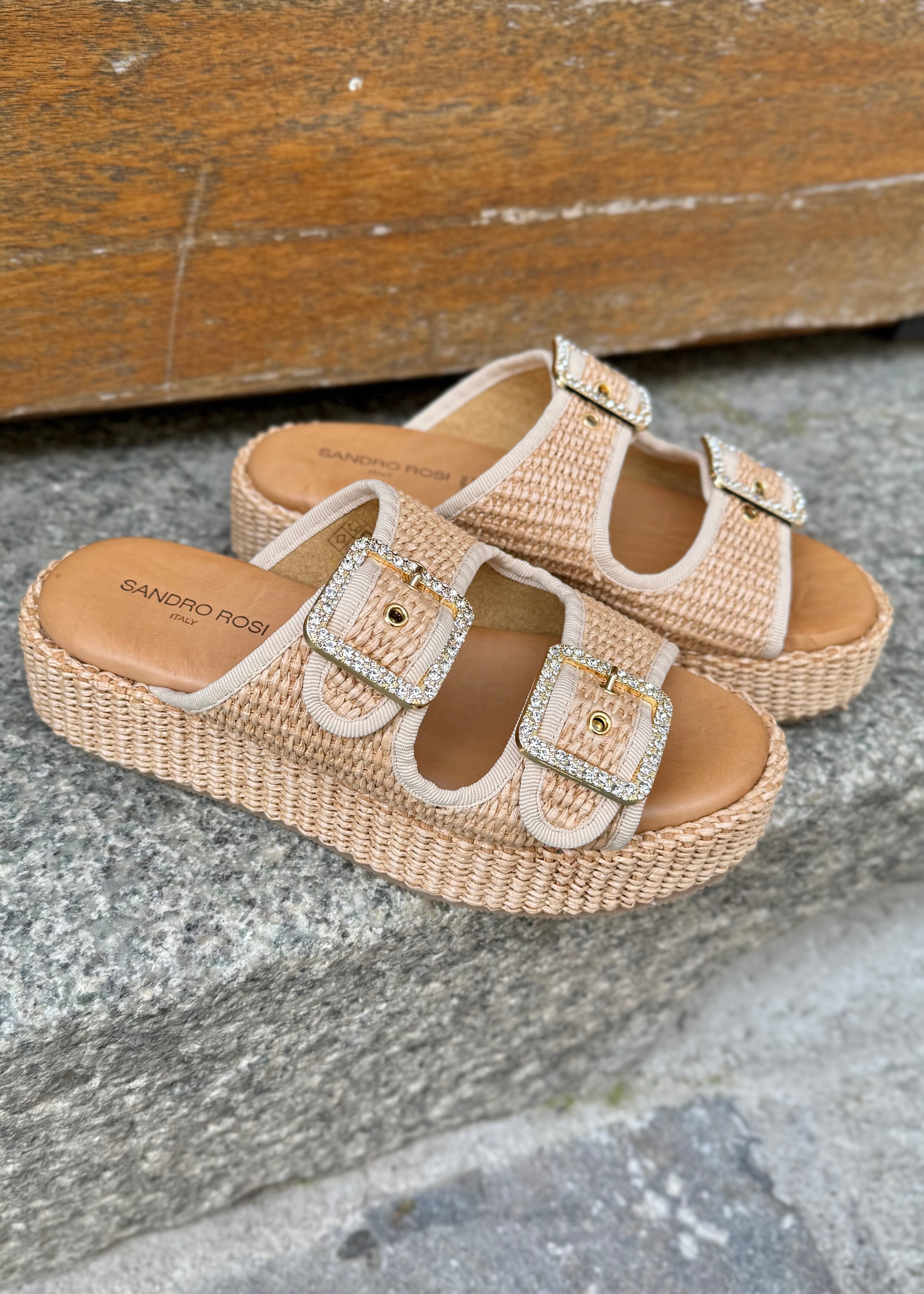 Mules plateformes Sandro Rosi Naturale