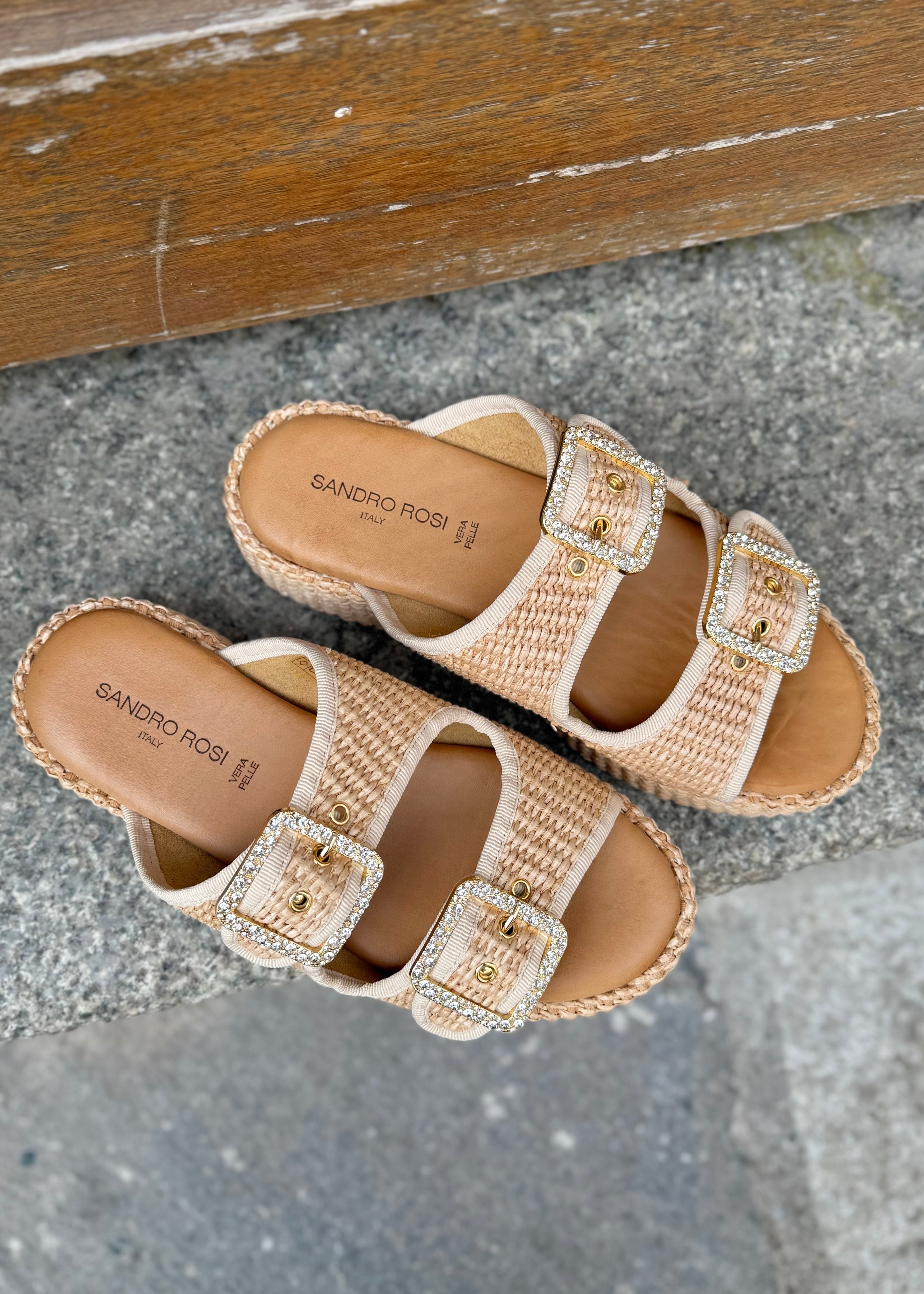 Mules plateformes Sandro Rosi Naturale