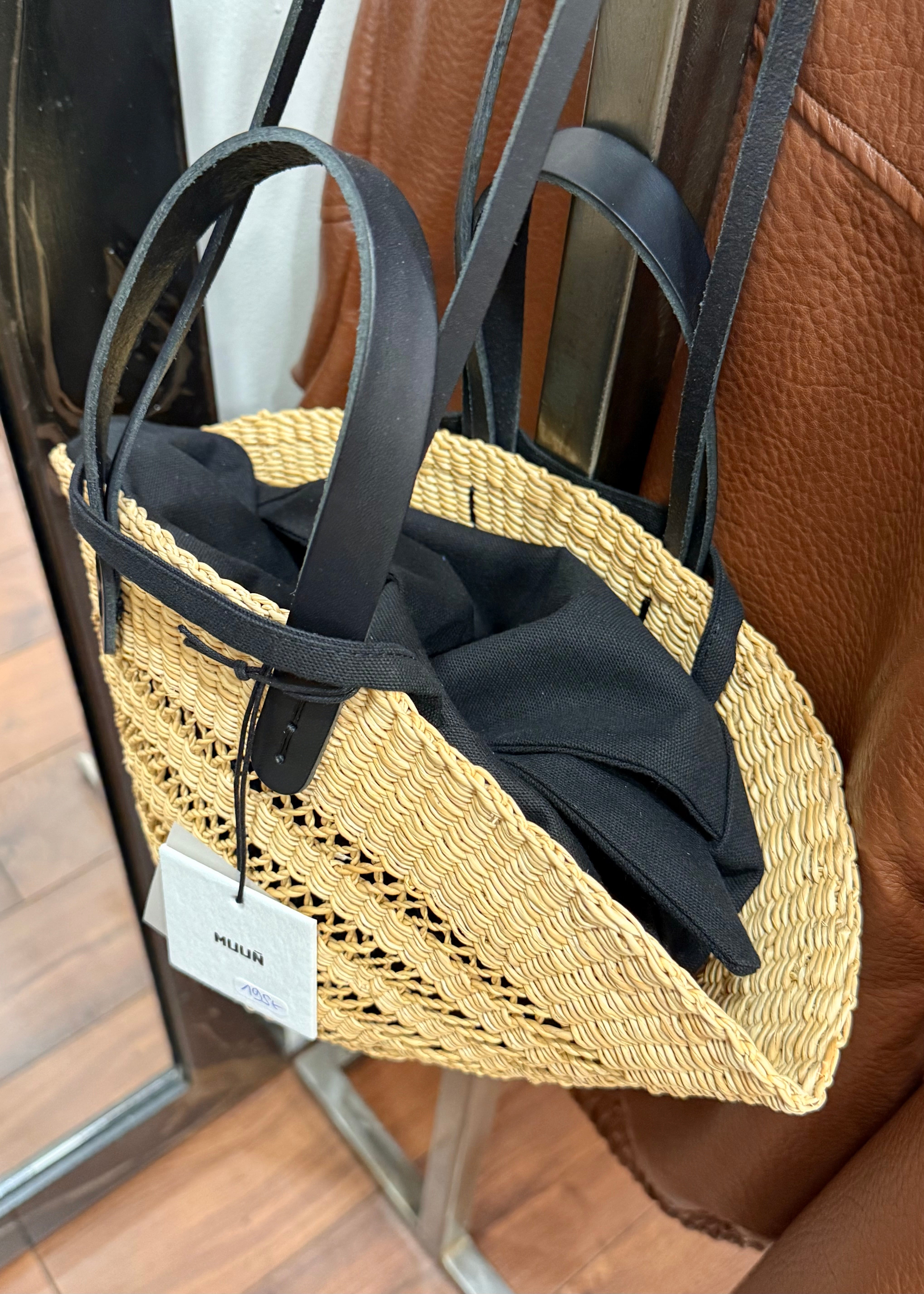 Panier Muuñ Mini Chantelle - Natural - Black Handles Muuñ