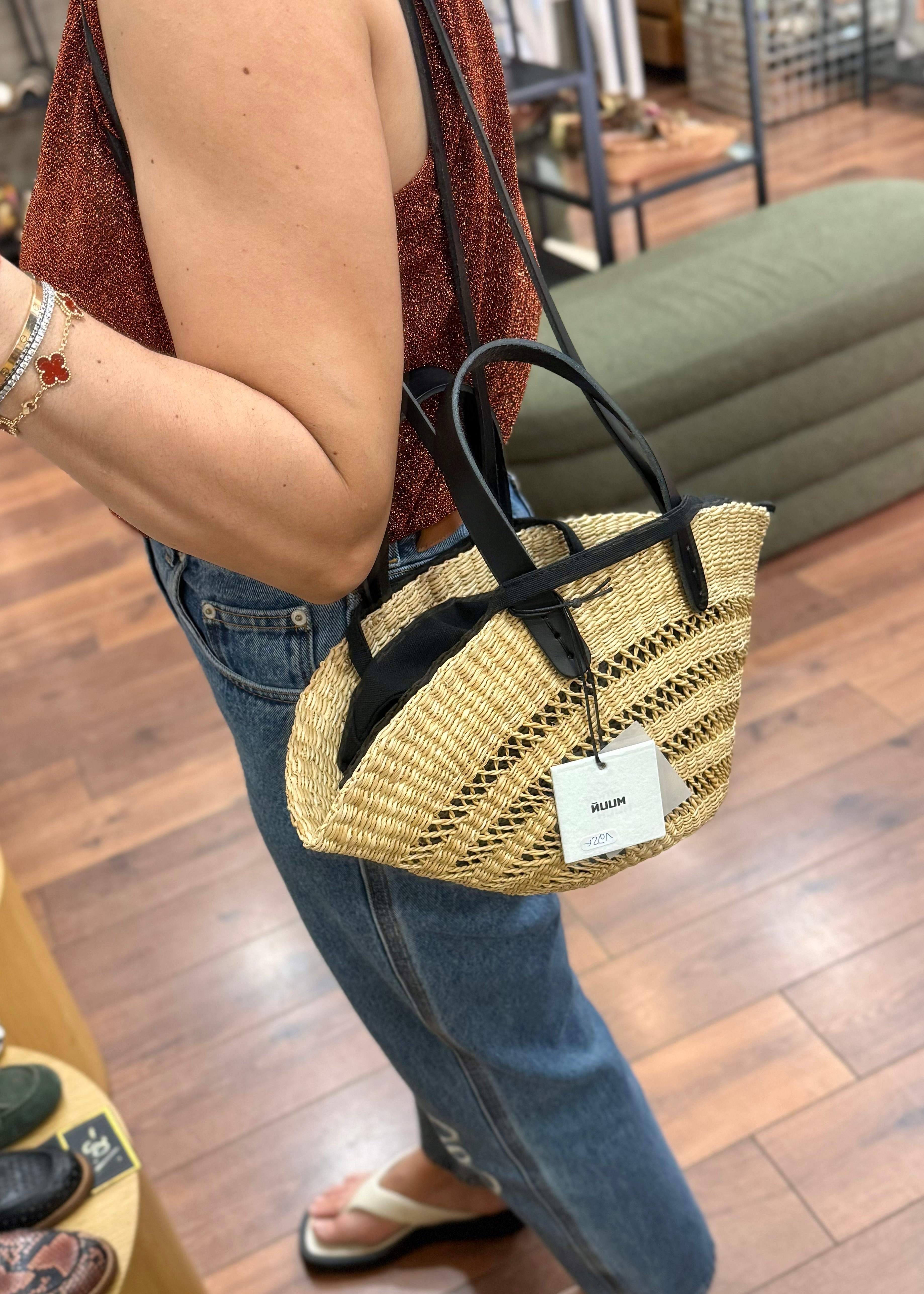 Panier Muuñ Mini Chantelle - Natural - Black Handles Muuñ
