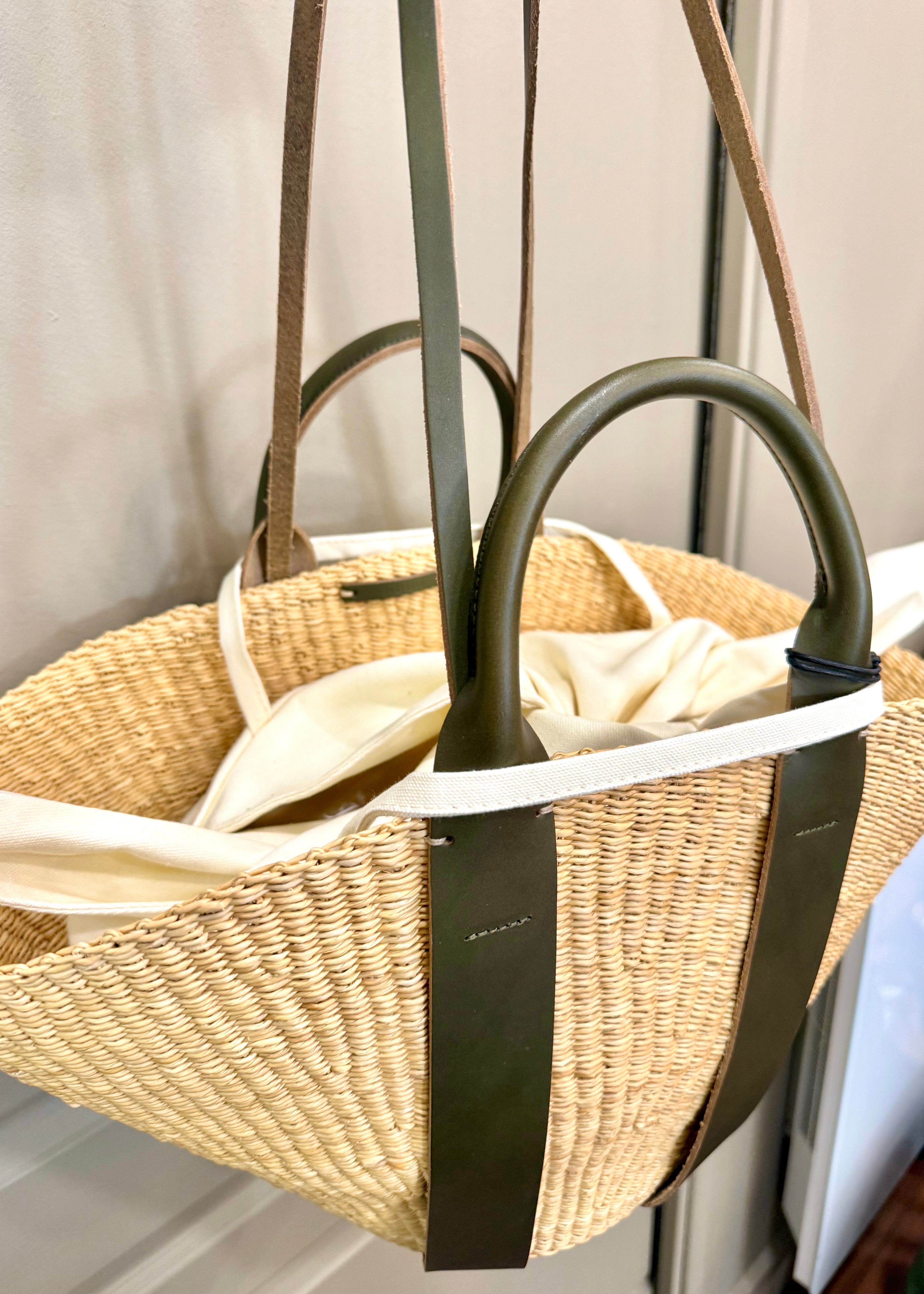 Panier Muuñ Sophie leather - Kaki handles Muun