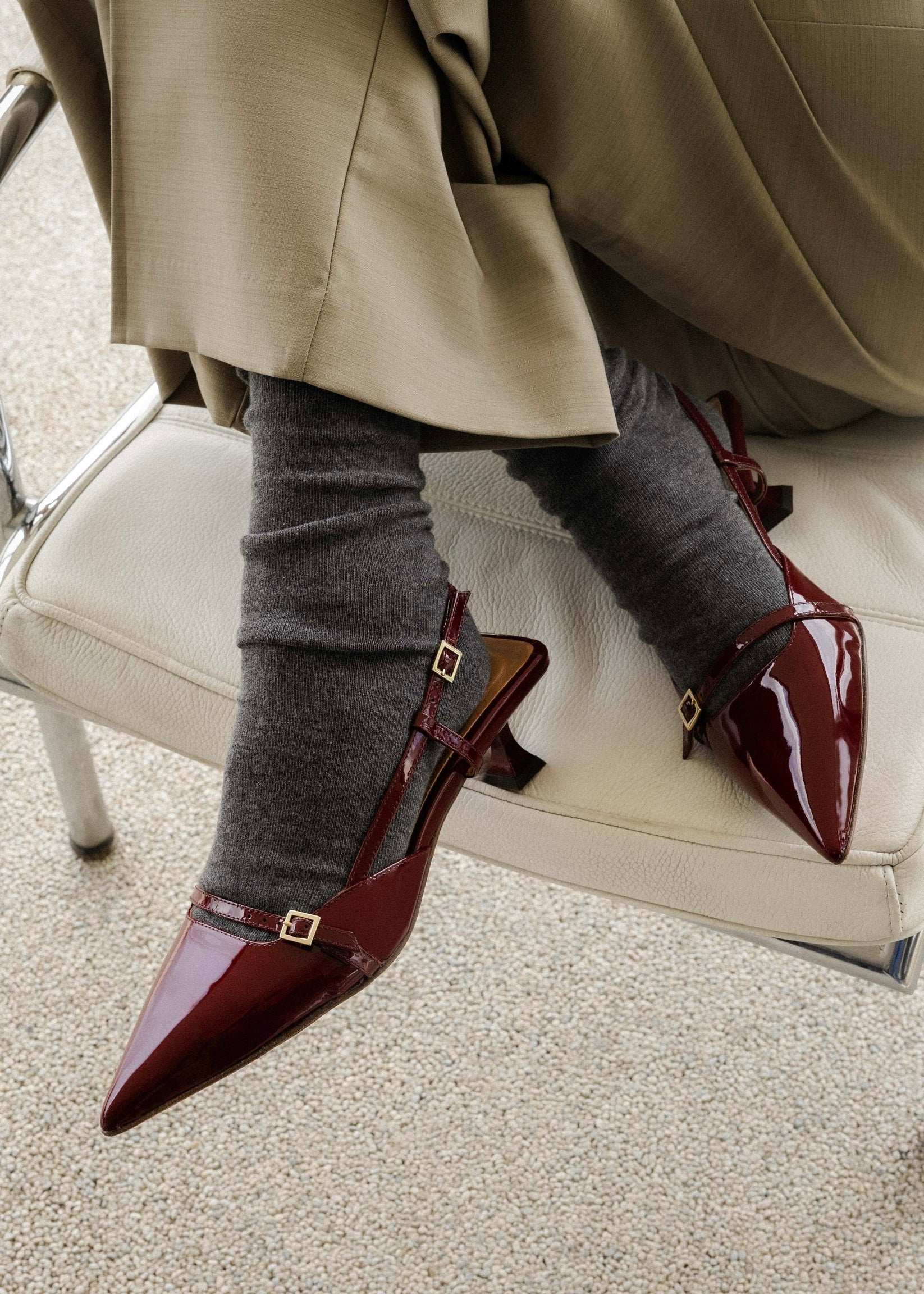 Escarpins Bobbies Reem Bordeaux - L'adresse Corte