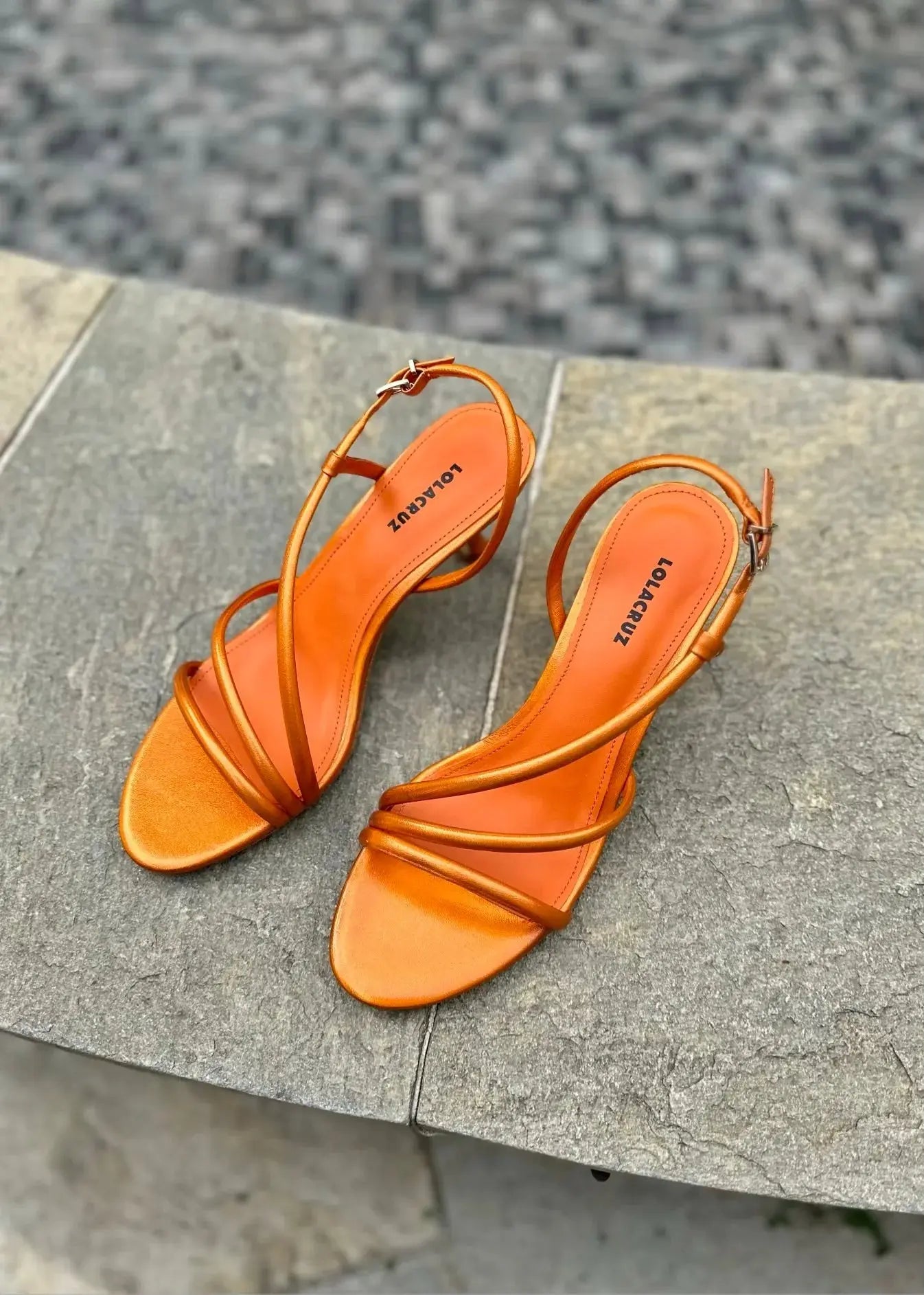 Sandales à talons Lola Cruz Seren Orange Lola Cruz