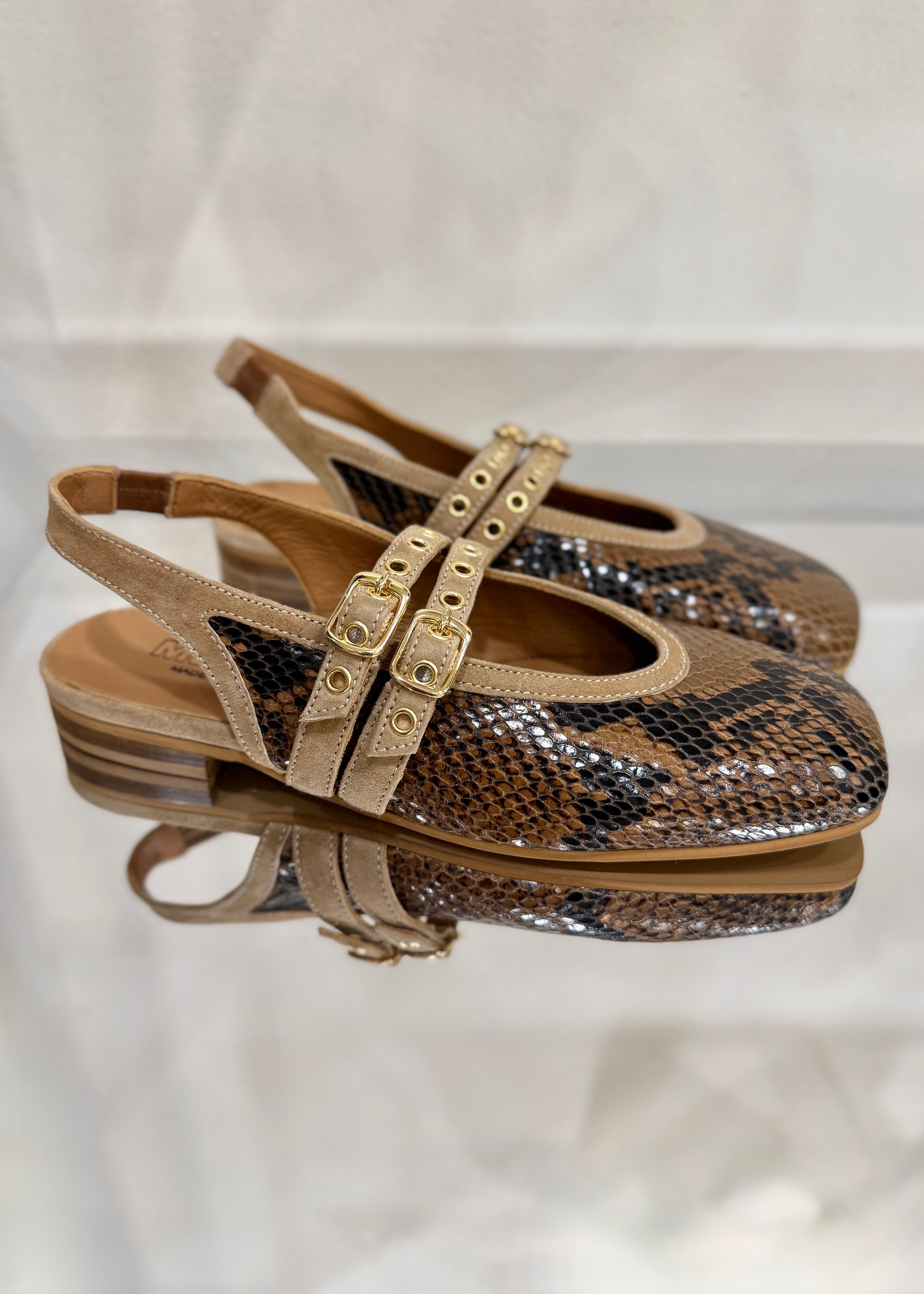 Slingbacks Mat:20 - 9233 python cognac Mat:20