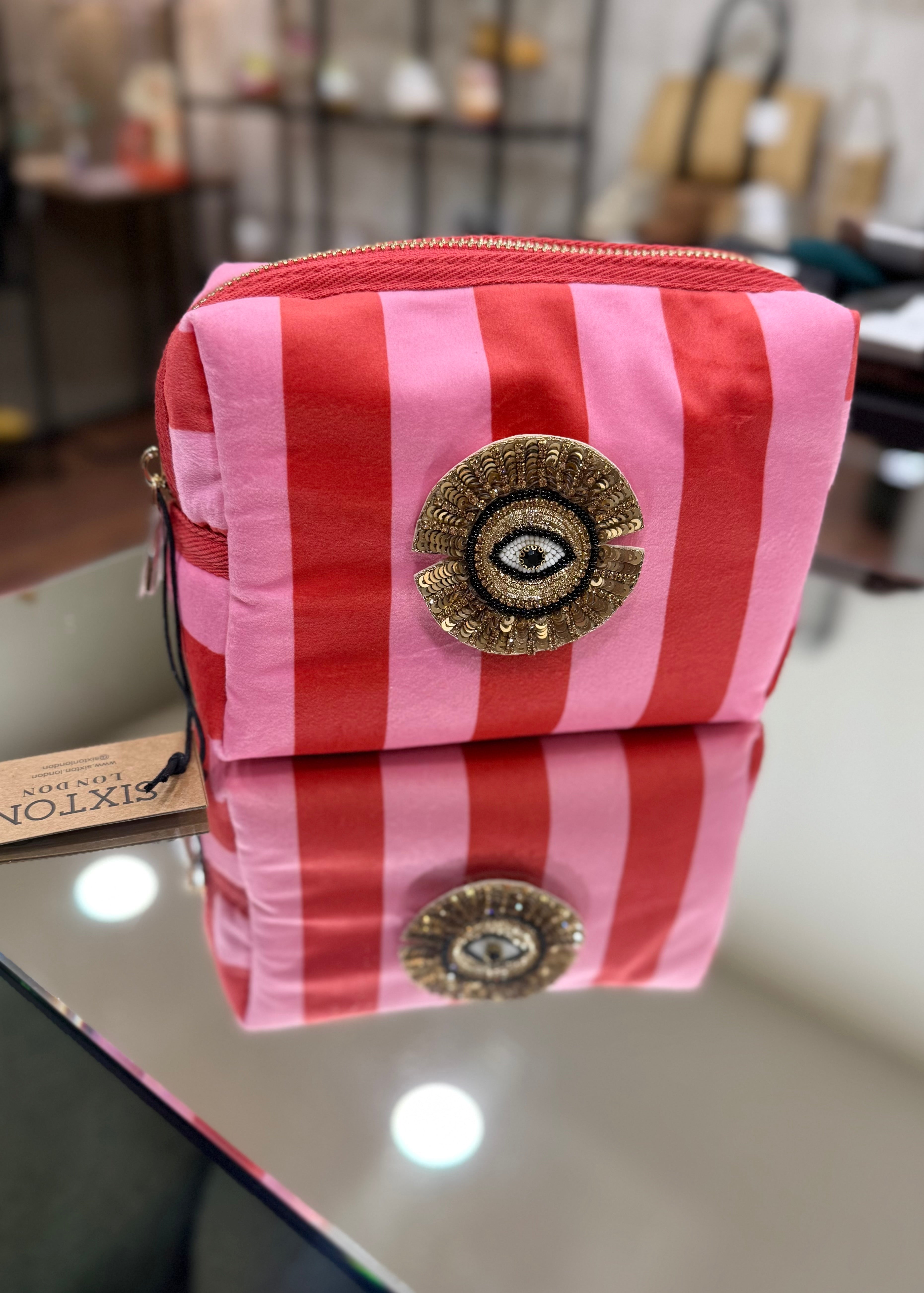 Trousse Sixton London - Rose rayé Broche Sunray