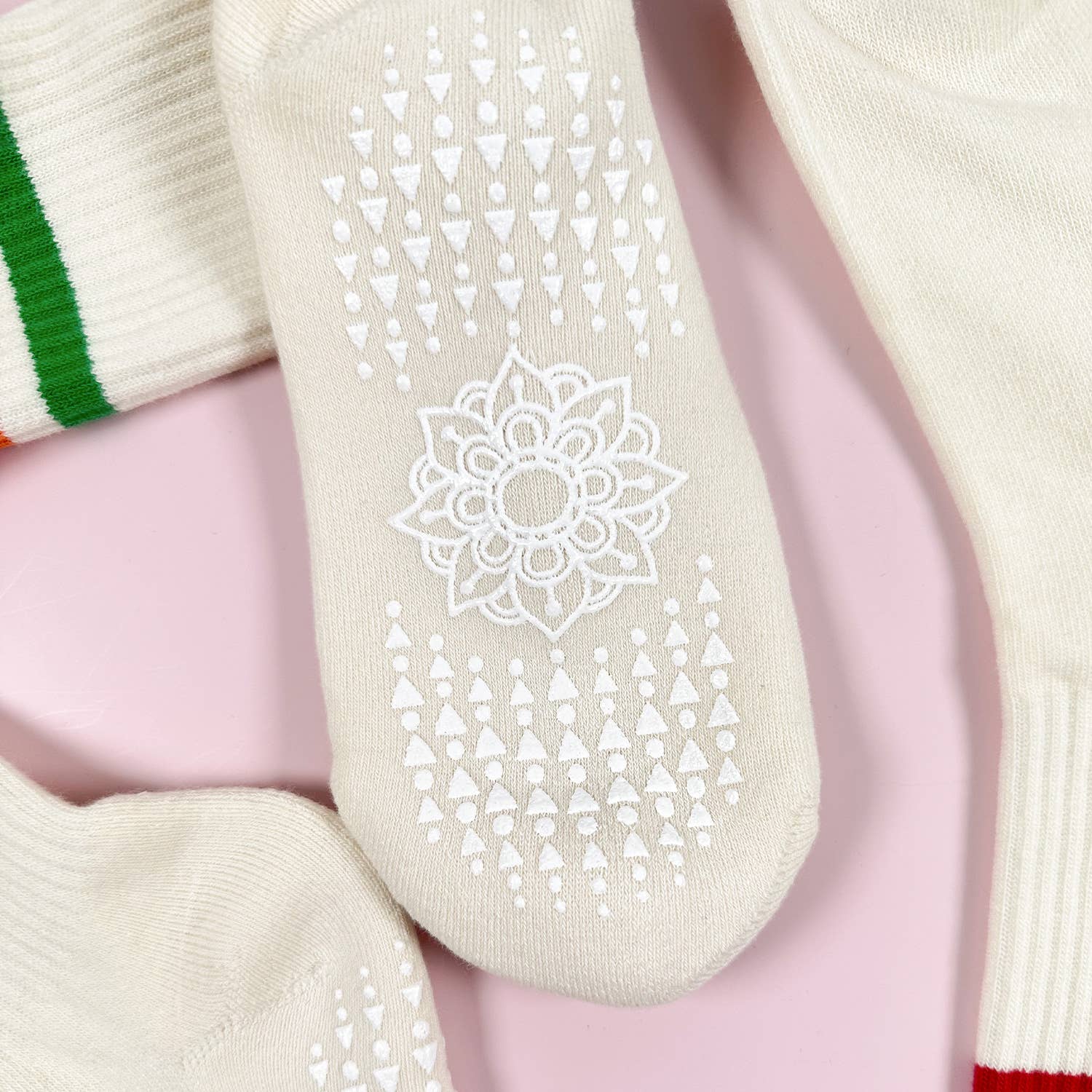 Chaussettes Yoga Pilates écru L'adresse Corte