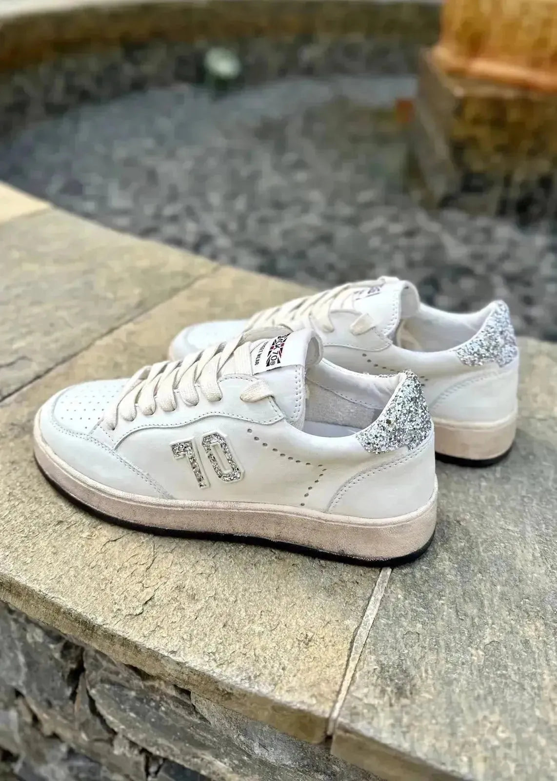 Baskets BACK70 Off white/glitter silver - L&#39;adresse Corte