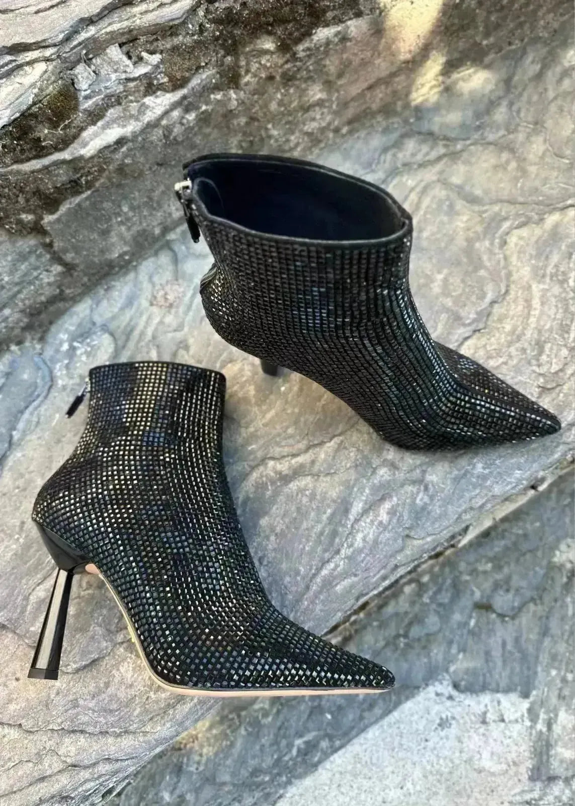 Bottines à talons Lola Cruz Austro glitter Nero - L'adresse Corte