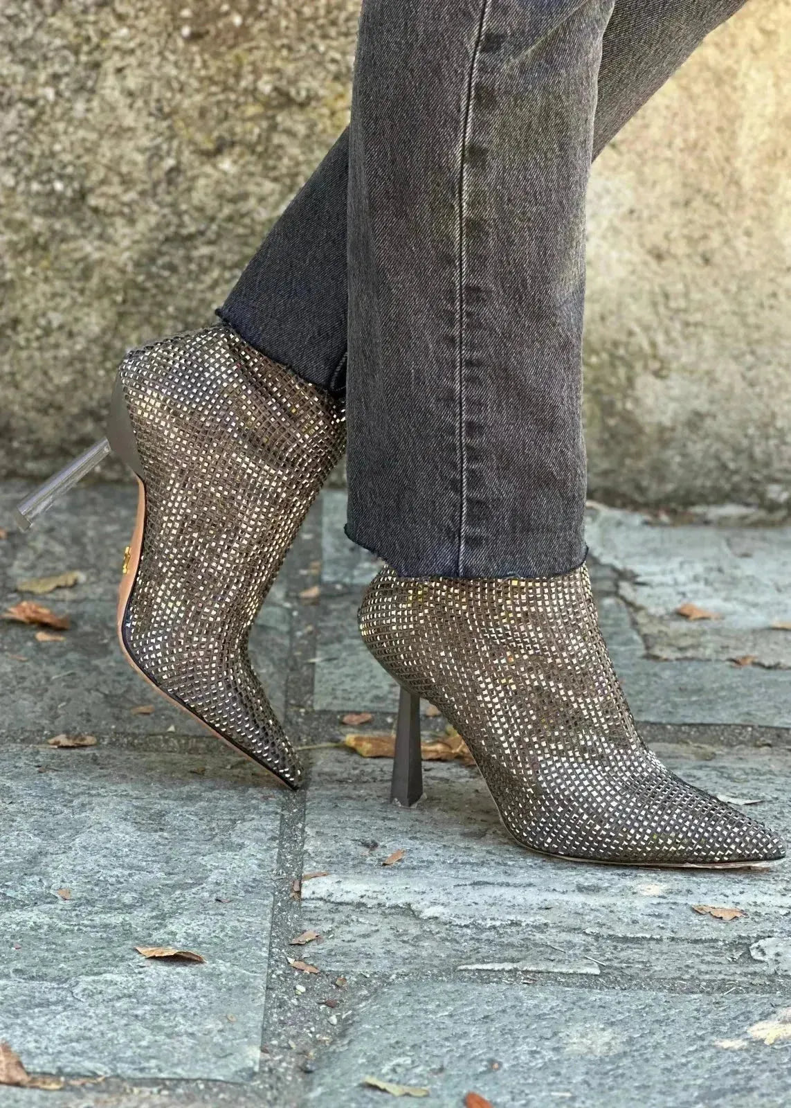 Bottines a talons Lola Cruz Austro glitter grey Plomo