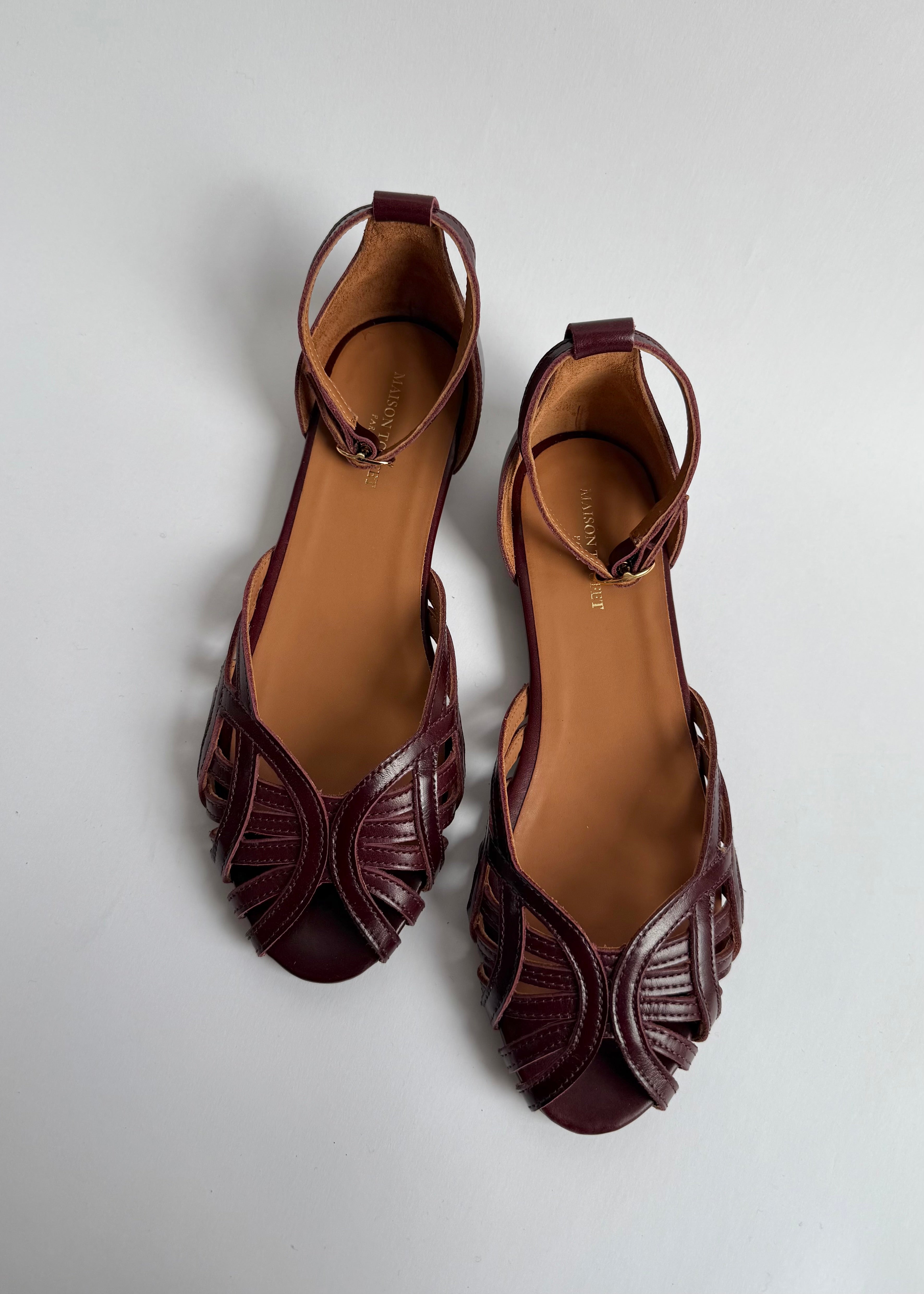 maaison toufet sandales bordeaux printemps