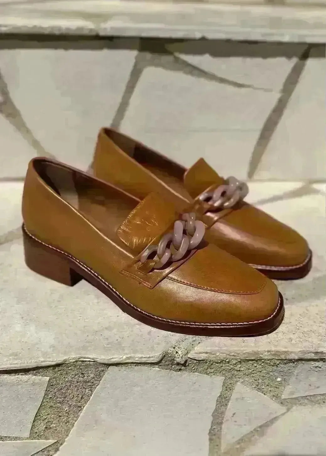 Mocassins Bobbies Esther camel - L'adresse Corte