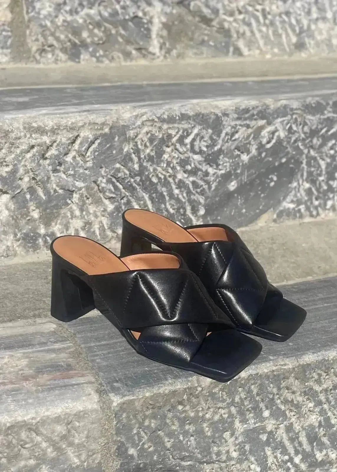 Mules à talons Billi Bi A2071 Nappa Noir - L'adresse Corte