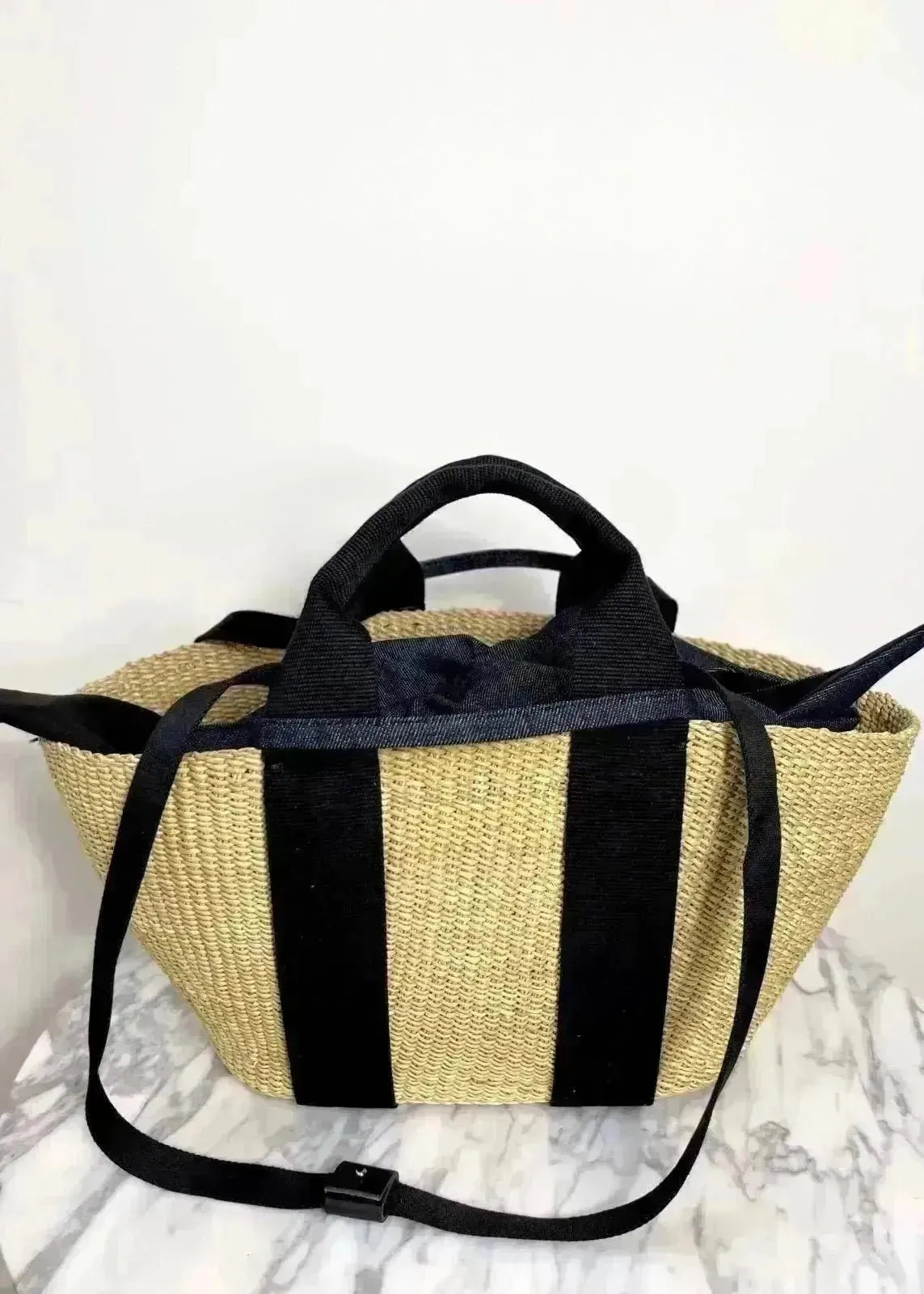 Panier Muuñ George - Natural - Black Handles - L'adresse Corte