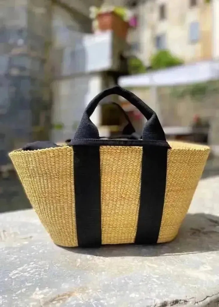 Panier Muuñ George - Natural - Black Handles - L&#39;adresse Corte