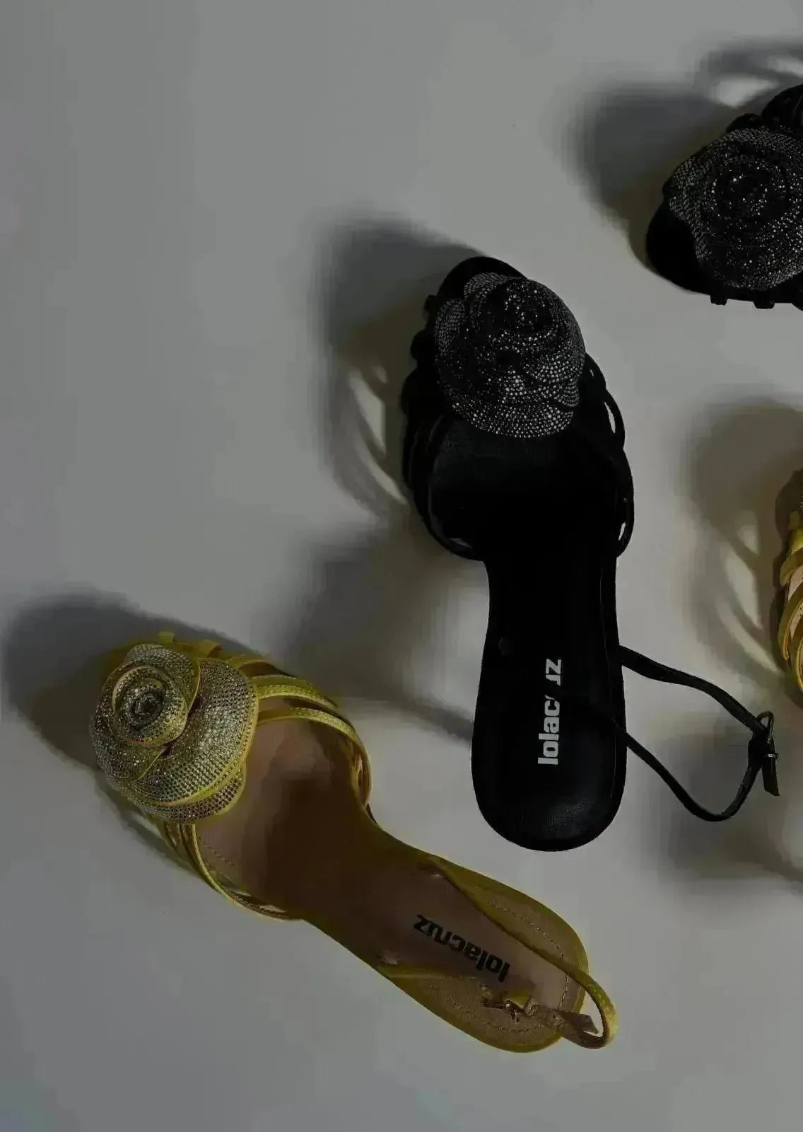 Sandales à talons Lola Cruz Rose 95 Yellow - L'adresse Corte