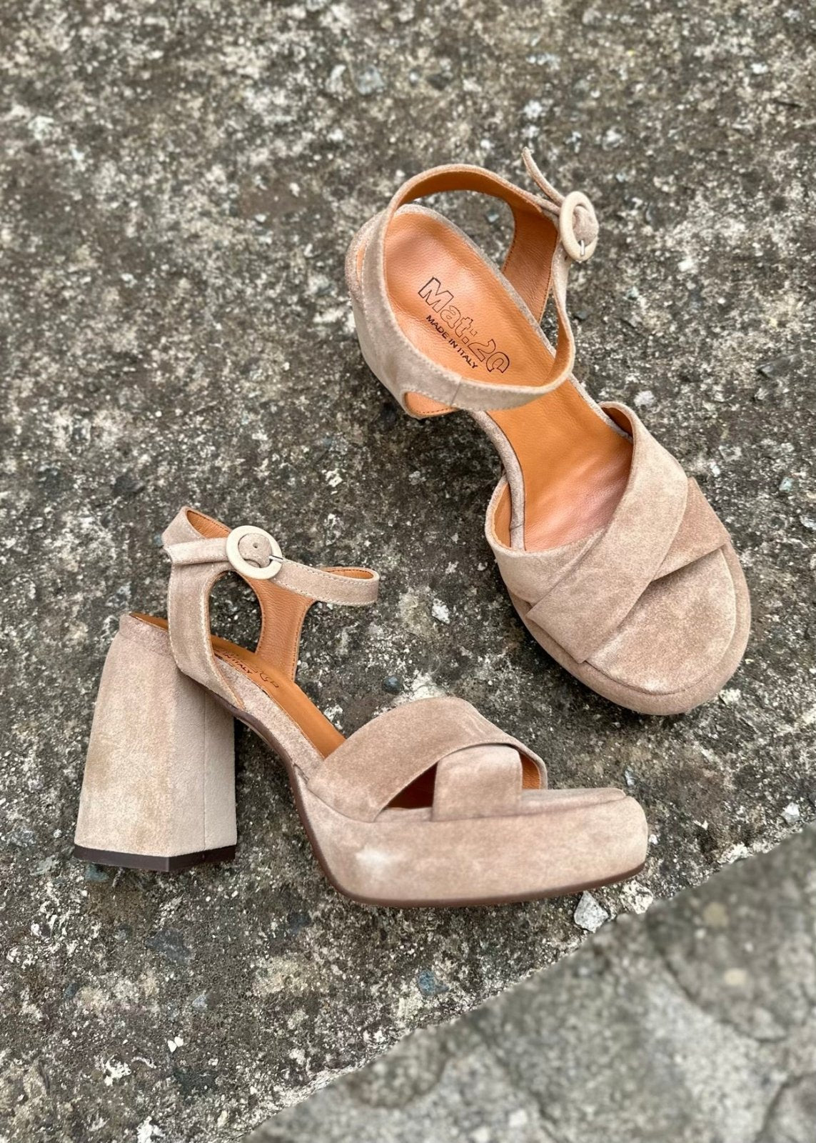 Sandales à talons Mat:20 Taupe - L'adresse Corte