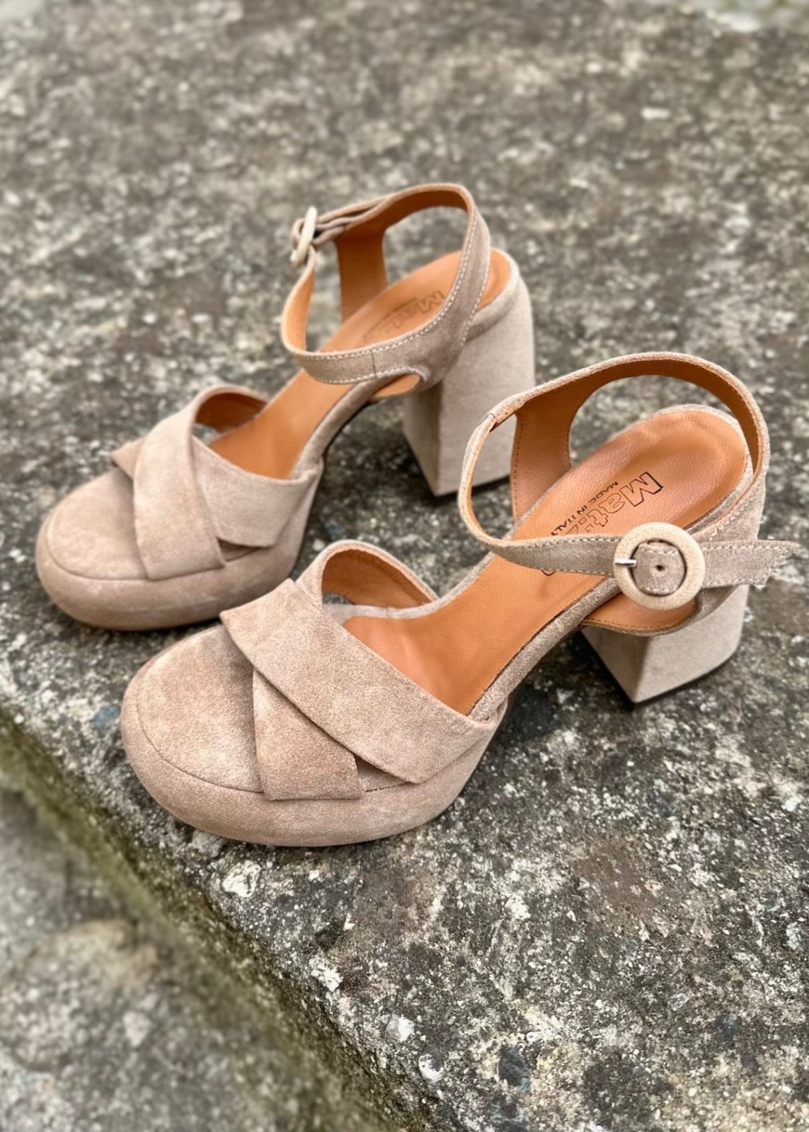 Sandales à talons Mat:20 Taupe - L'adresse Corte