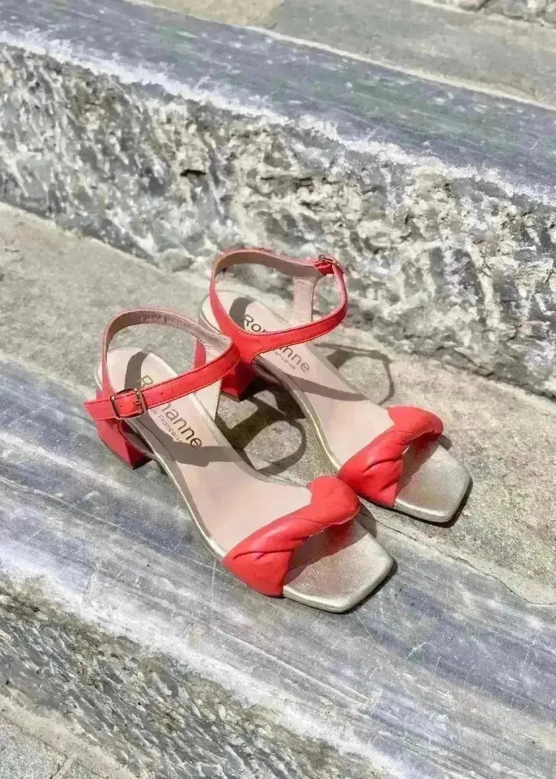 Sandales à talons Romanne 1445 Corail - L'adresse Corte