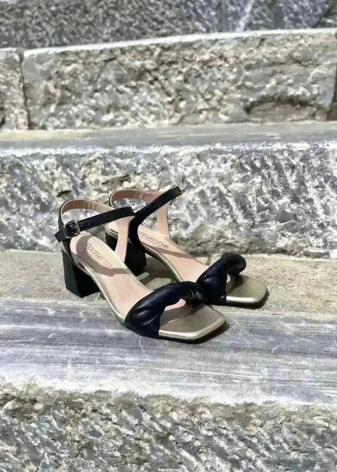 Sandales à talons Romanne 1445 Nero - L'adresse Corte