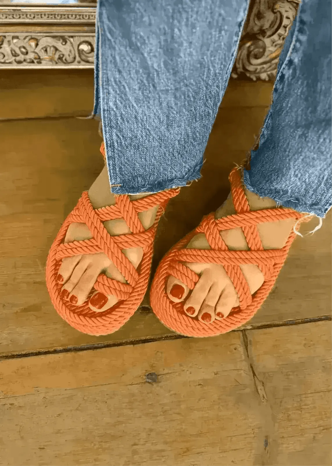 Sandales Semerdjian Corde Arancio - L'adresse Corte