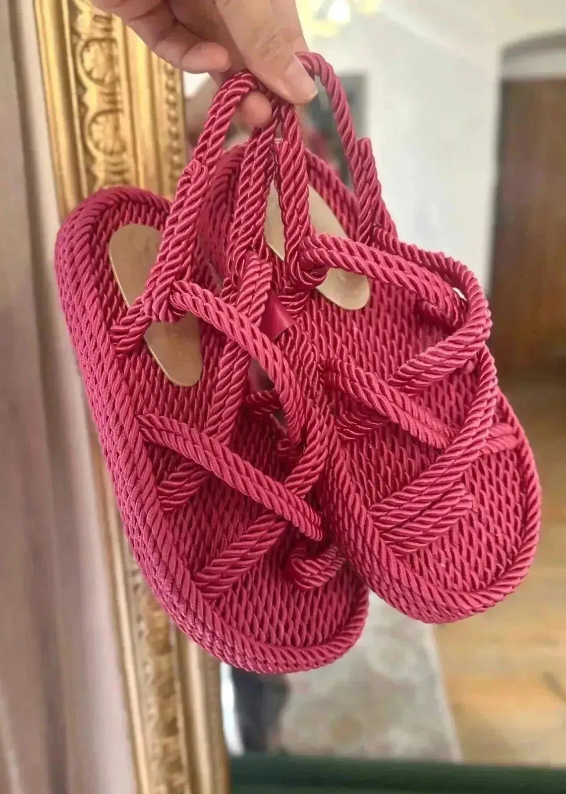 Sandales Semerdjian Corde Fuxia - L'adresse Corte