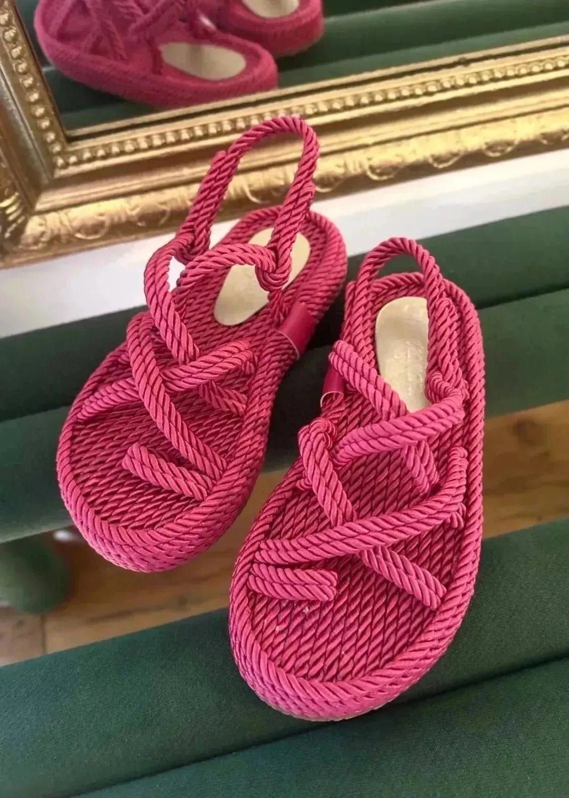 Sandales Semerdjian Corde Fuxia - L'adresse Corte