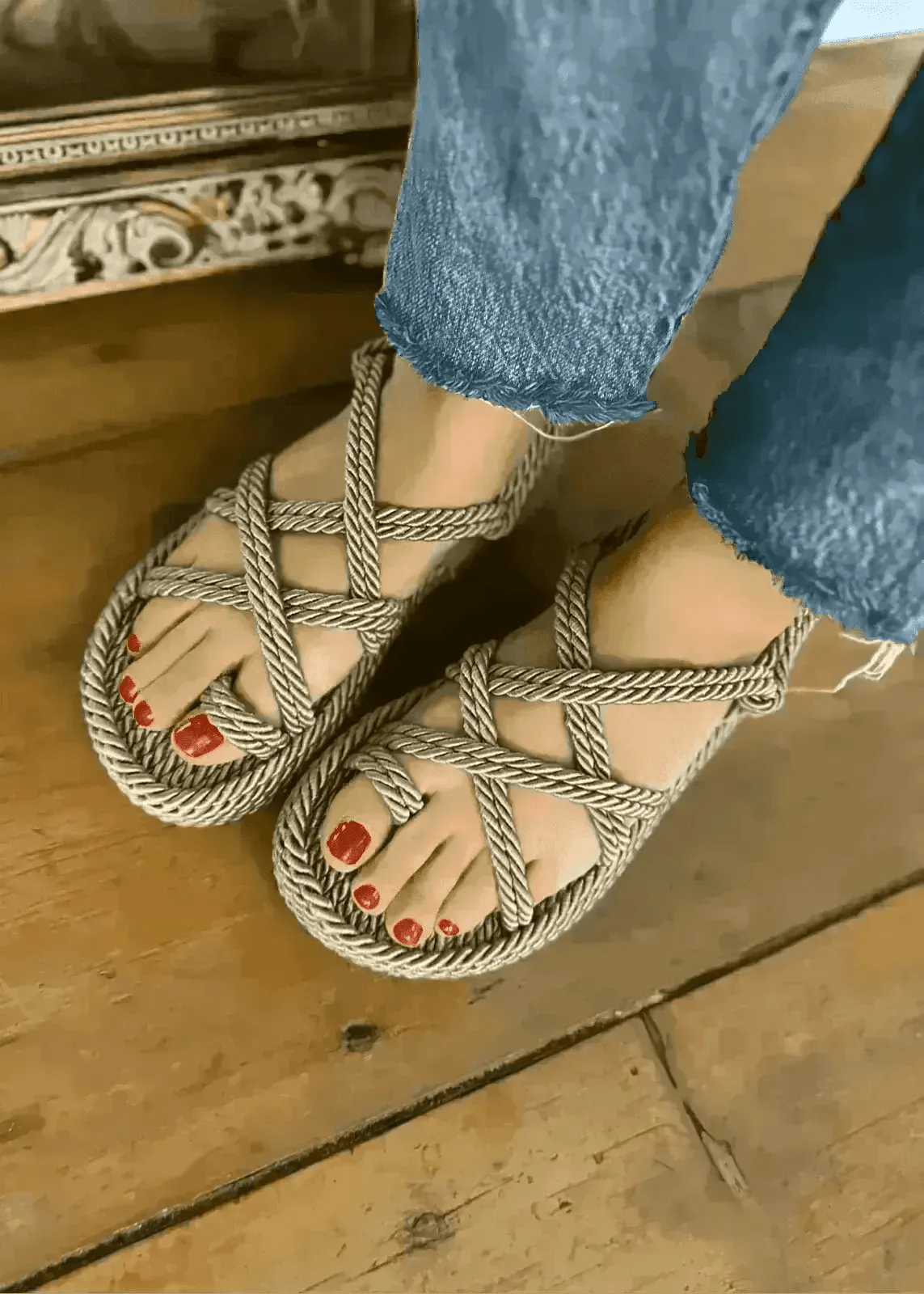 Sandales Semerdjian Corde Taupe - L'adresse Corte