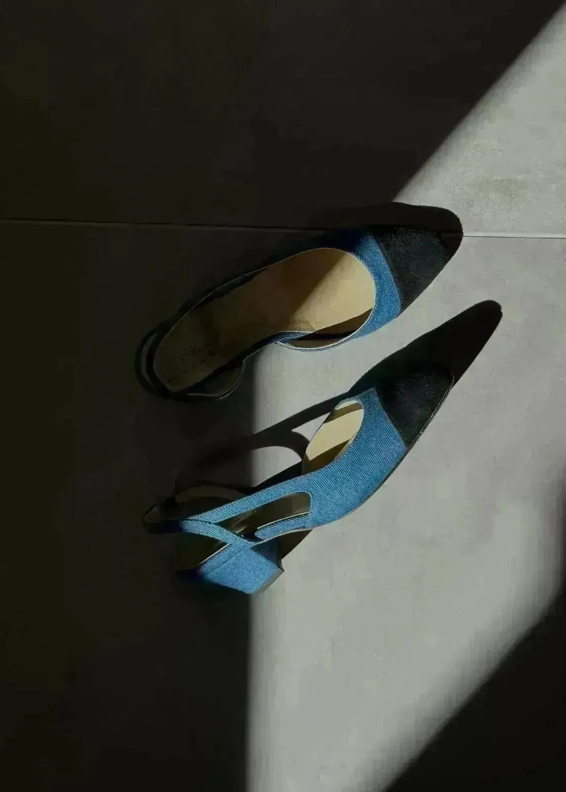 Sandales Slingback Anniel Bribri En Denim Bleu